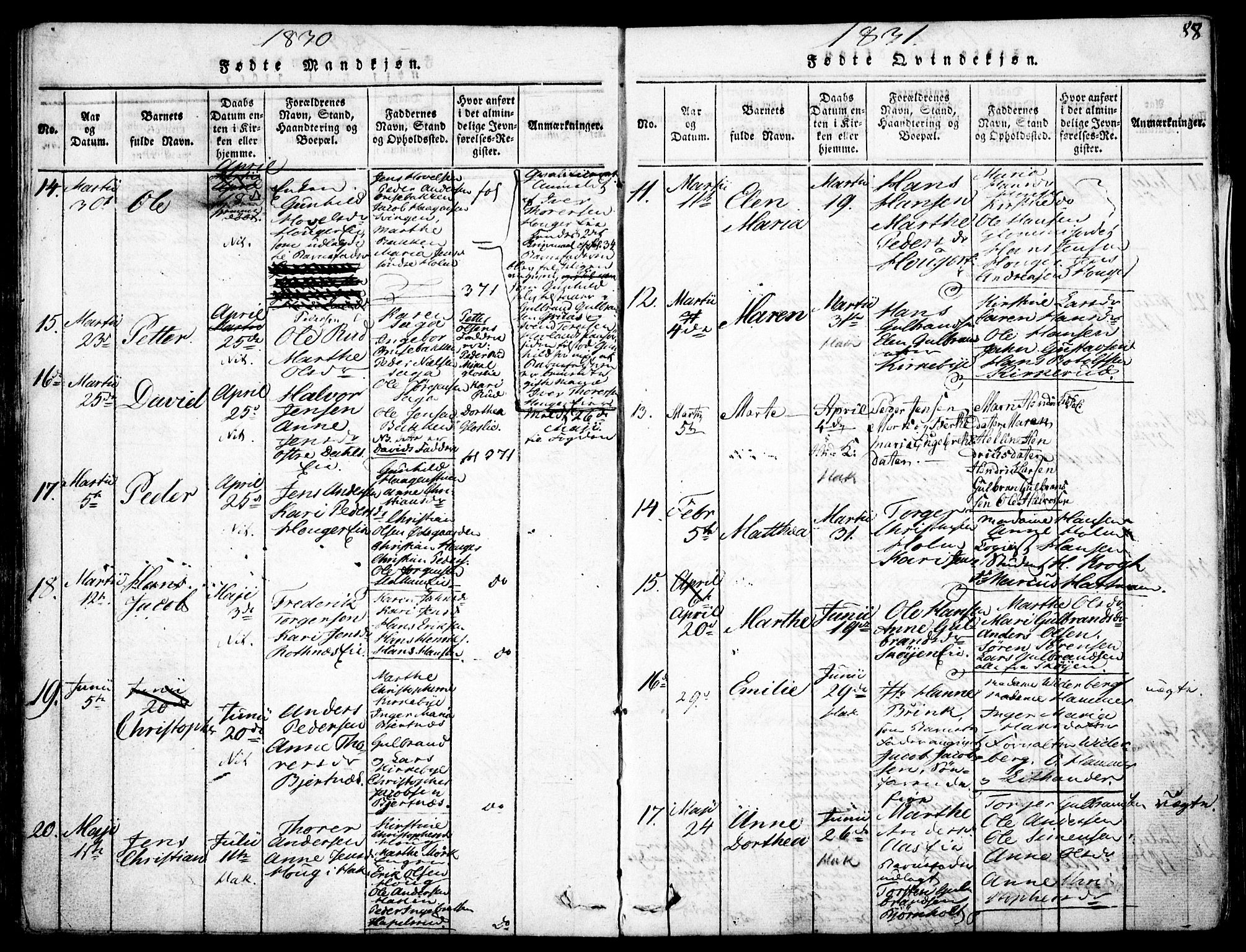 Nittedal prestekontor Kirkebøker, SAO/A-10365a/F/Fa/L0003: Parish register (official) no. I 3, 1814-1836, p. 88