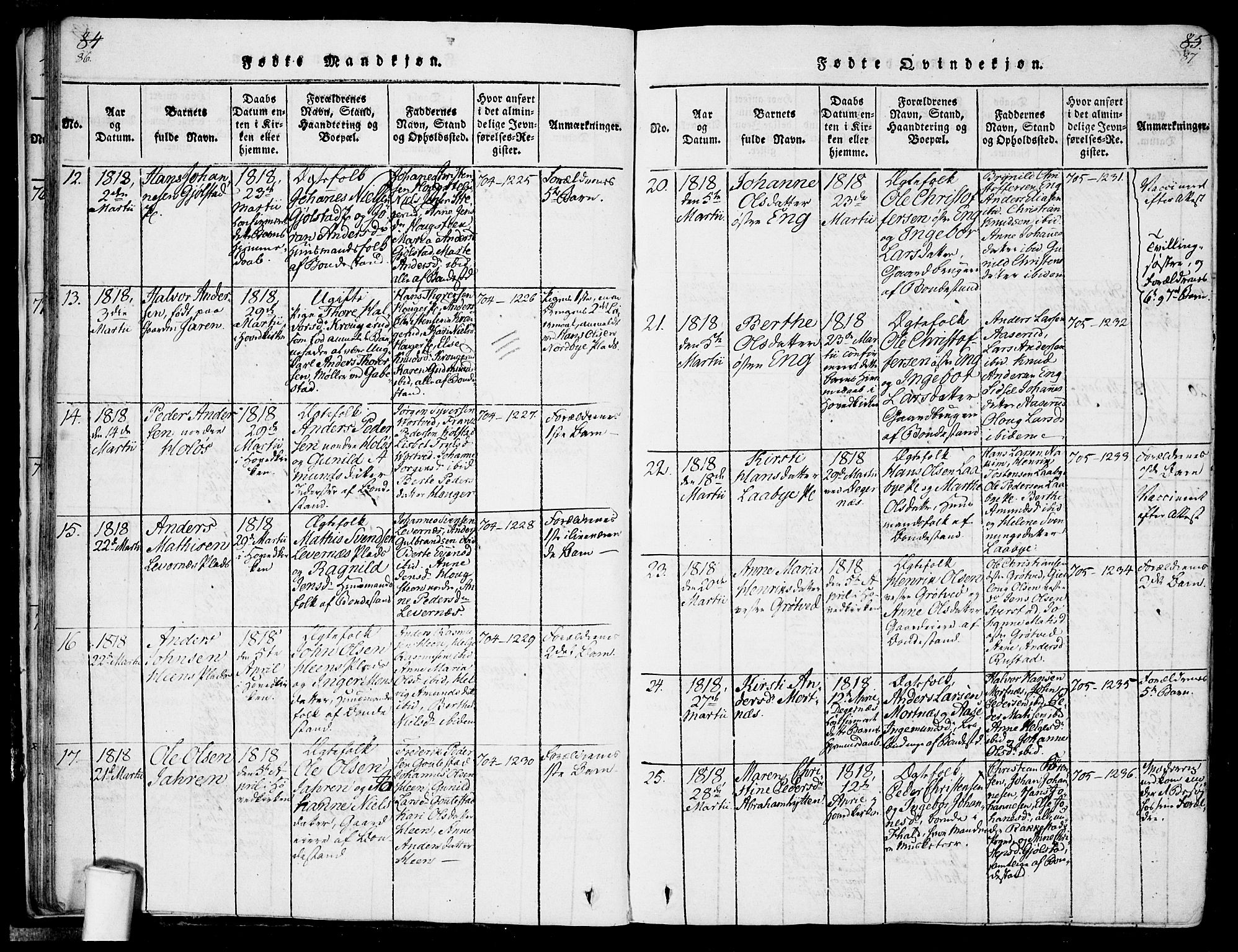 Rakkestad prestekontor Kirkebøker, AV/SAO-A-2008/F/Fa/L0006: Parish register (official) no. I 6, 1814-1824, p. 86-87