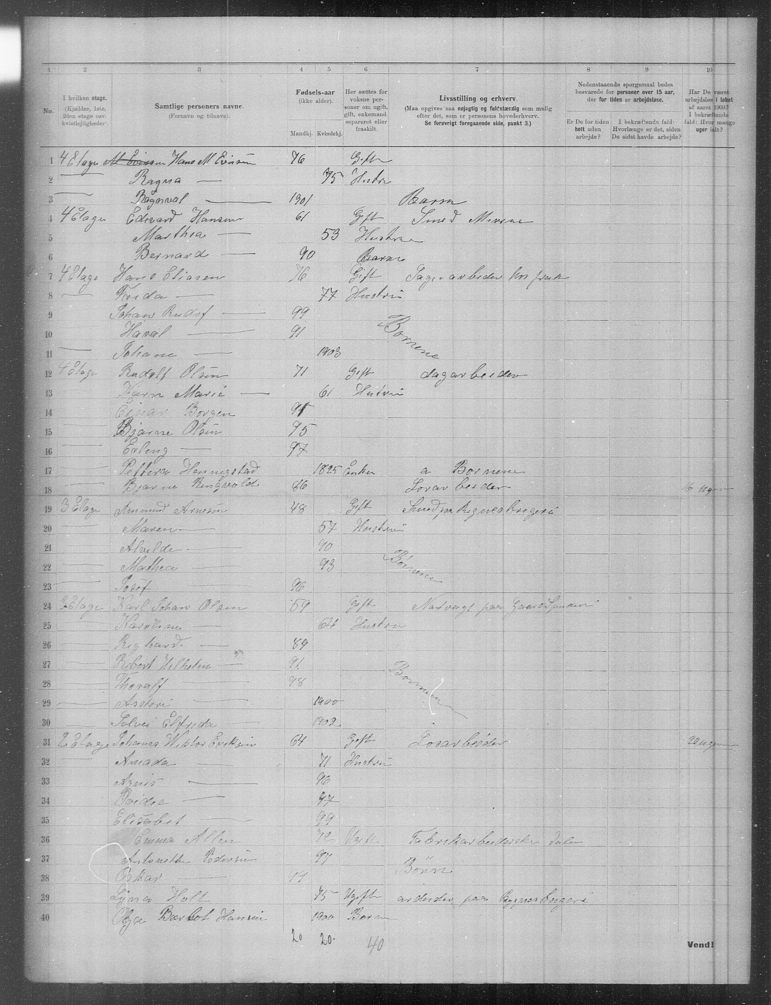 OBA, Municipal Census 1903 for Kristiania, 1903, p. 8045