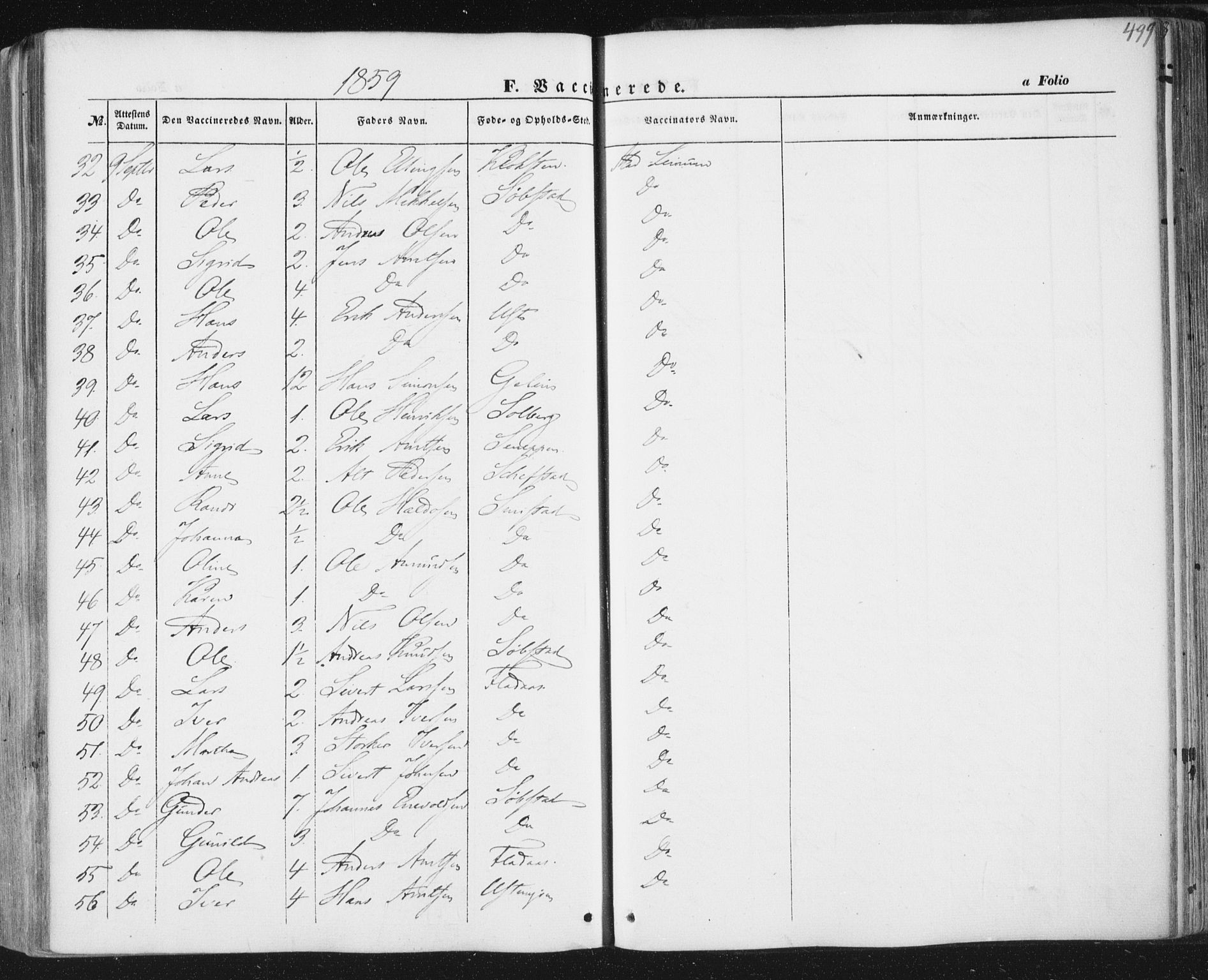 Ministerialprotokoller, klokkerbøker og fødselsregistre - Sør-Trøndelag, AV/SAT-A-1456/691/L1076: Parish register (official) no. 691A08, 1852-1861, p. 499