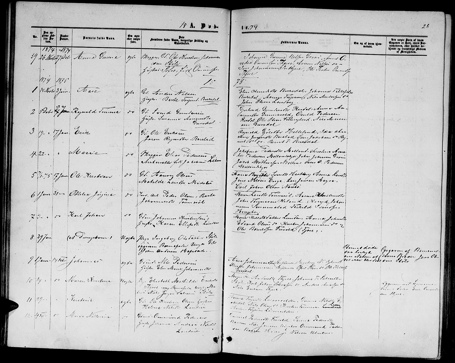 Hommedal sokneprestkontor, SAK/1111-0023/F/Fb/Fbb/L0006: Parish register (copy) no. B 6, 1869-1884, p. 29