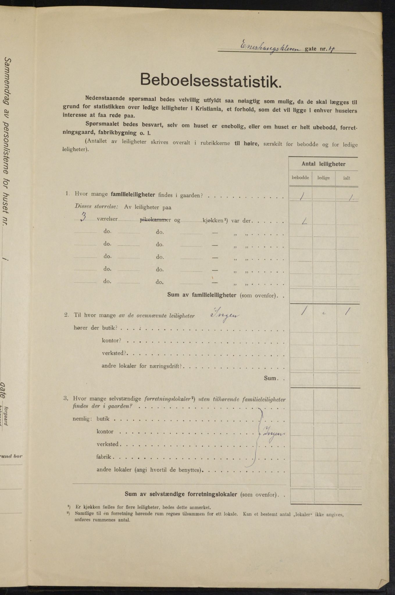 OBA, Municipal Census 1915 for Kristiania, 1915, p. 21284