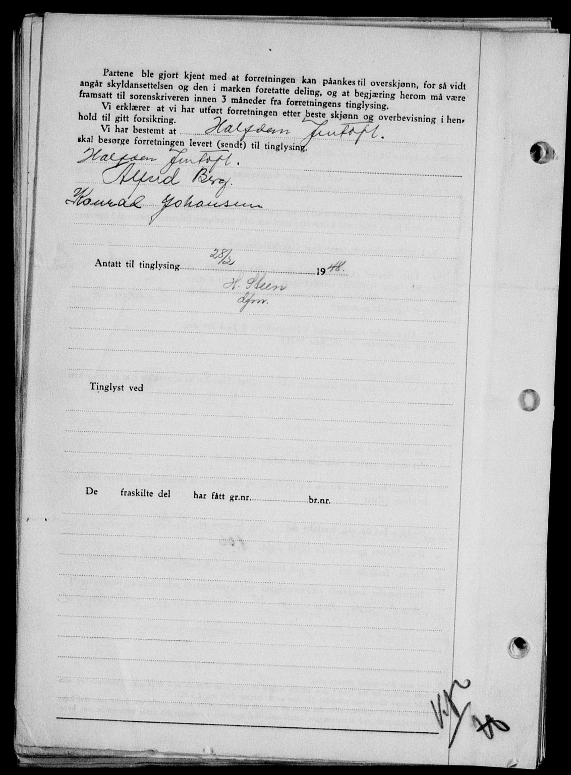 Lofoten sorenskriveri, SAT/A-0017/1/2/2C/L0017a: Mortgage book no. 17a, 1947-1948, Diary no: : 430/1948