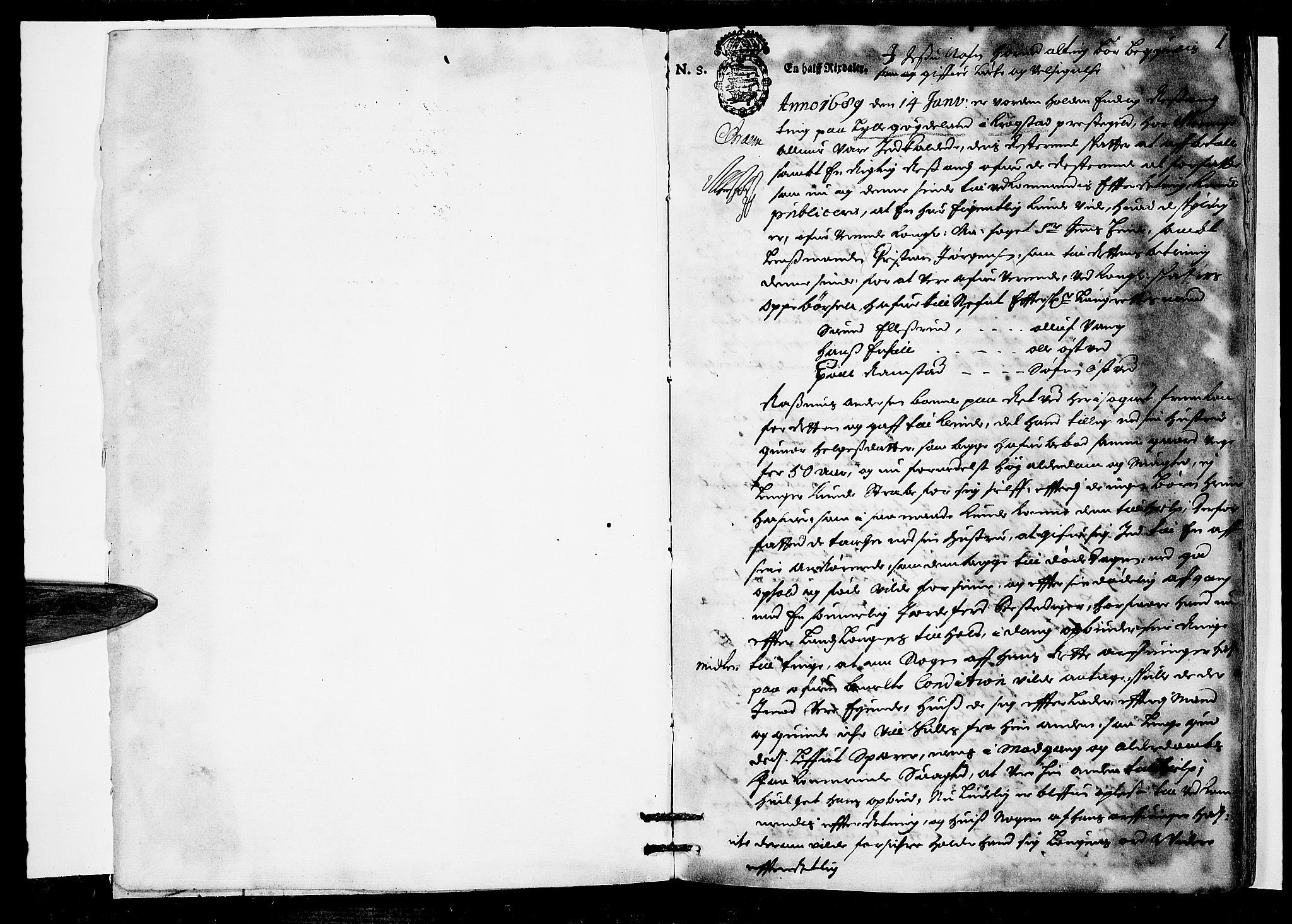 Follo sorenskriveri, SAO/A-10274/F/Fb/Fba/L0024: Tingbok, 1689-1690, p. 0b-1a