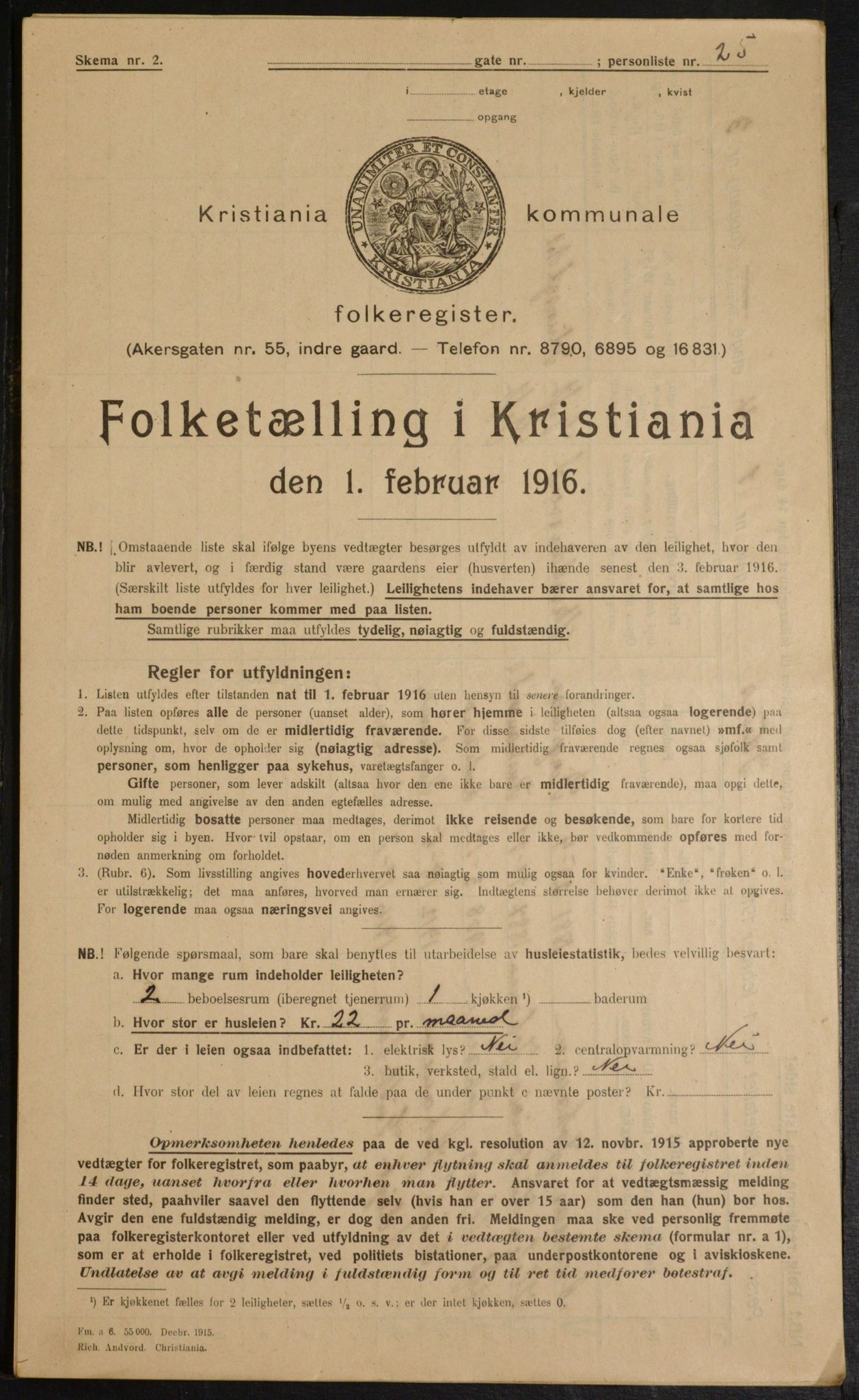 OBA, Municipal Census 1916 for Kristiania, 1916, p. 43801