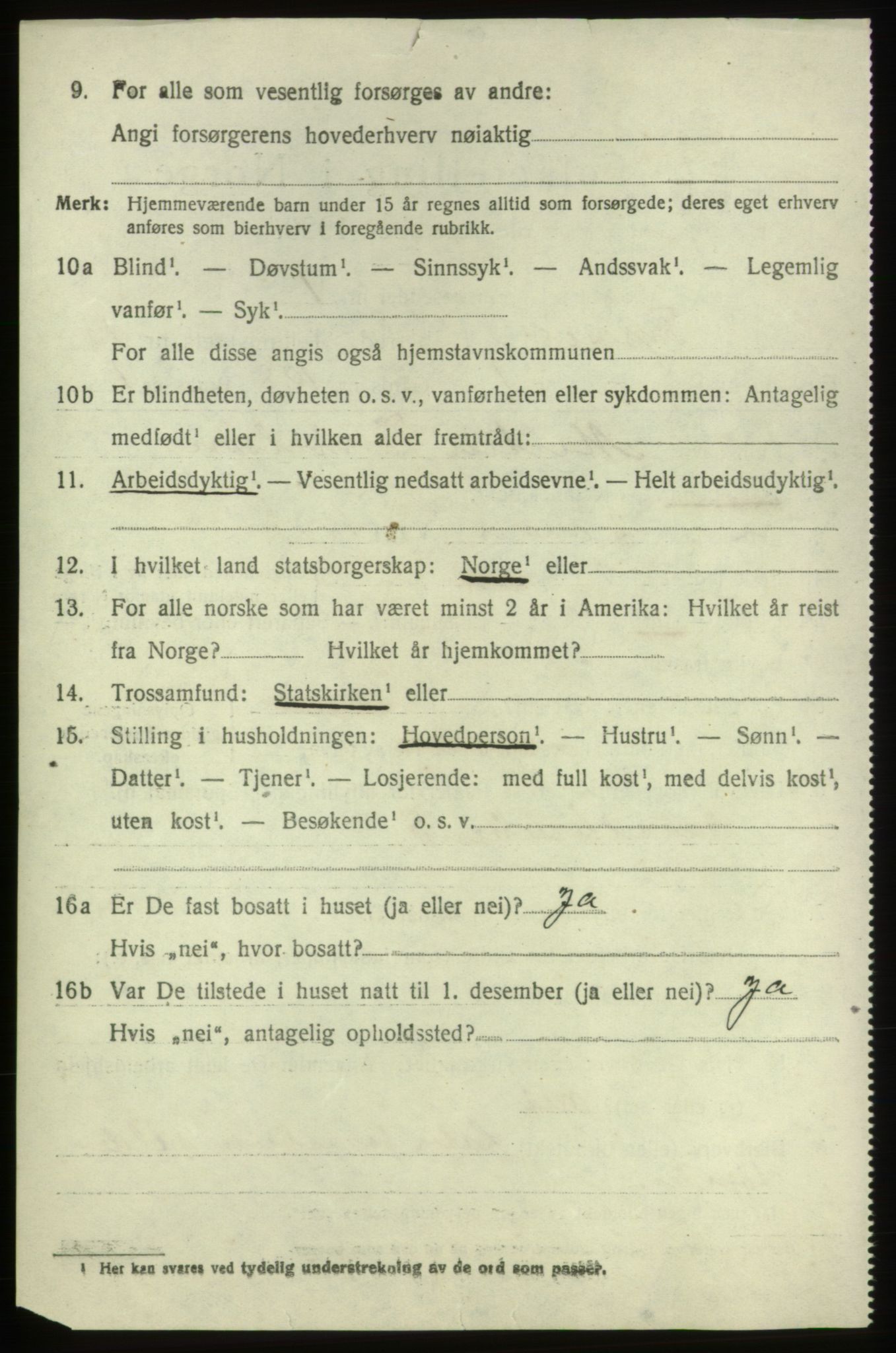 SAB, 1920 census for Tysnes, 1920, p. 8553