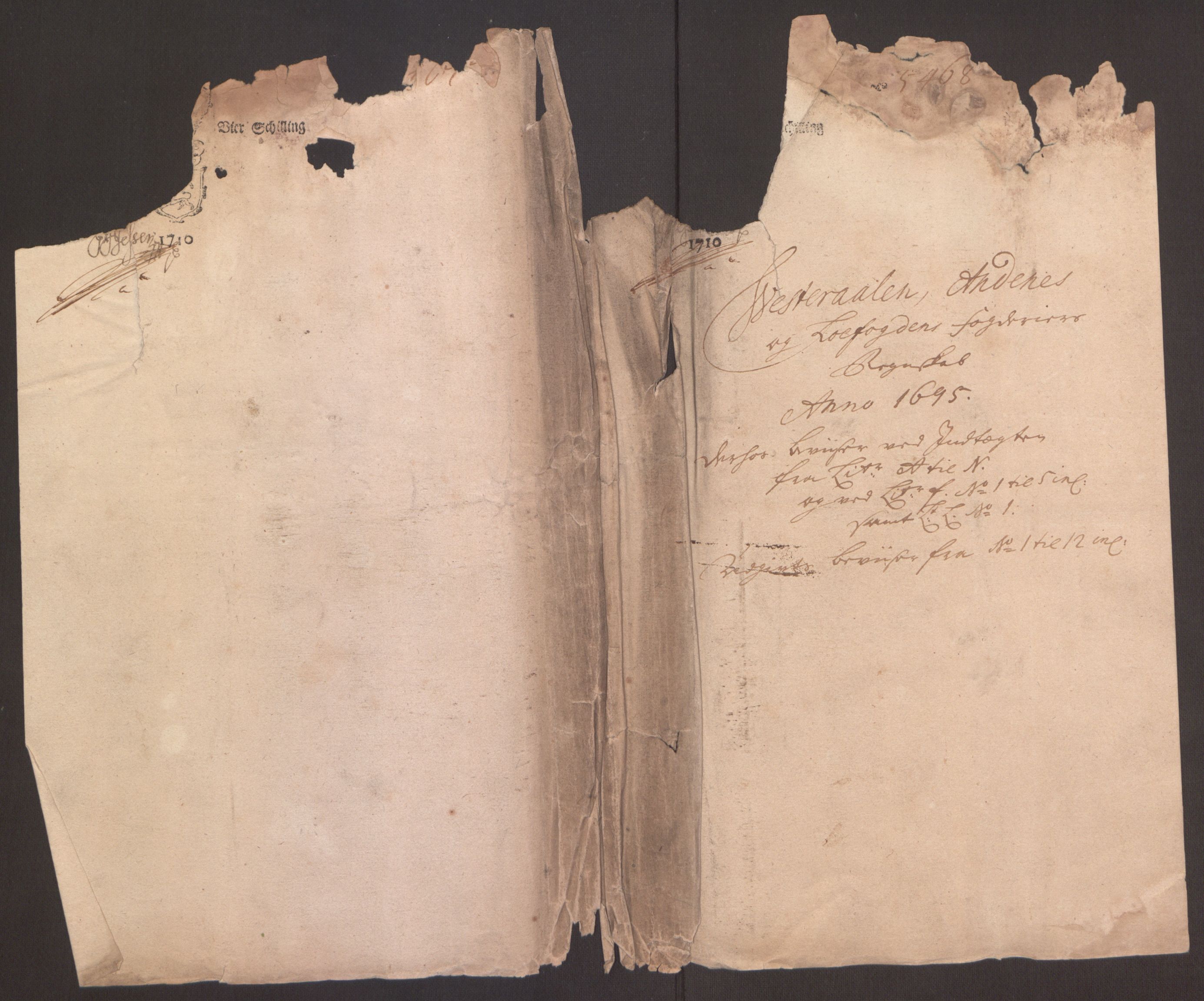 Rentekammeret inntil 1814, Reviderte regnskaper, Fogderegnskap, RA/EA-4092/R67/L4677: Fogderegnskap Vesterålen, Andenes og Lofoten, 1694-1695, p. 168