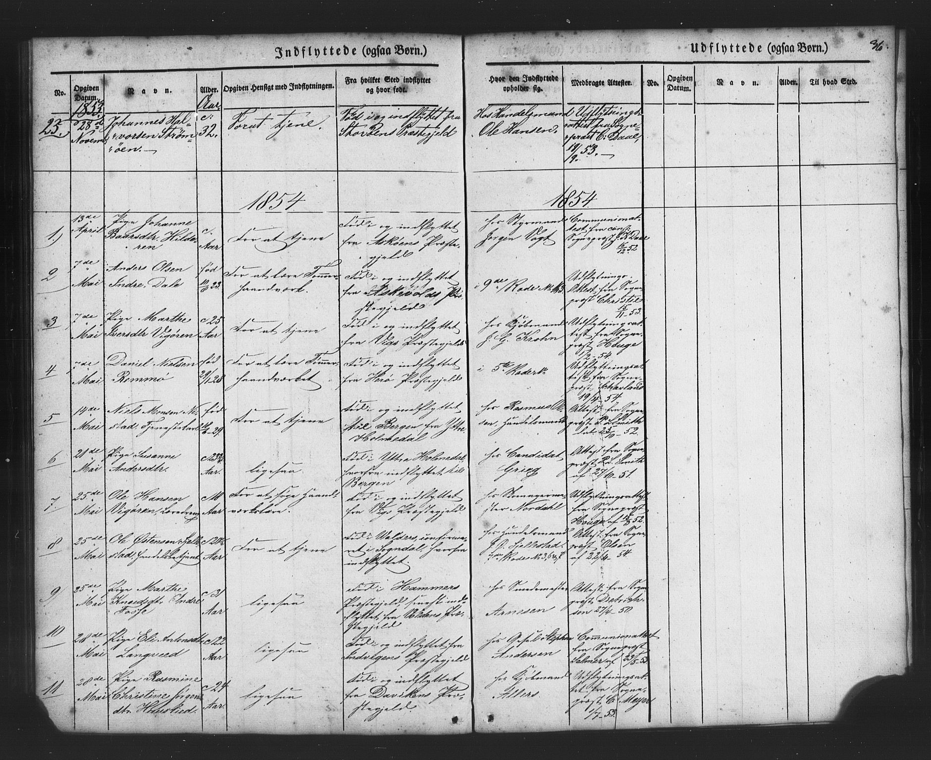 Nykirken Sokneprestembete, SAB/A-77101/H/Haa/L0049: Parish register (official) no. G 1, 1838-1860, p. 36