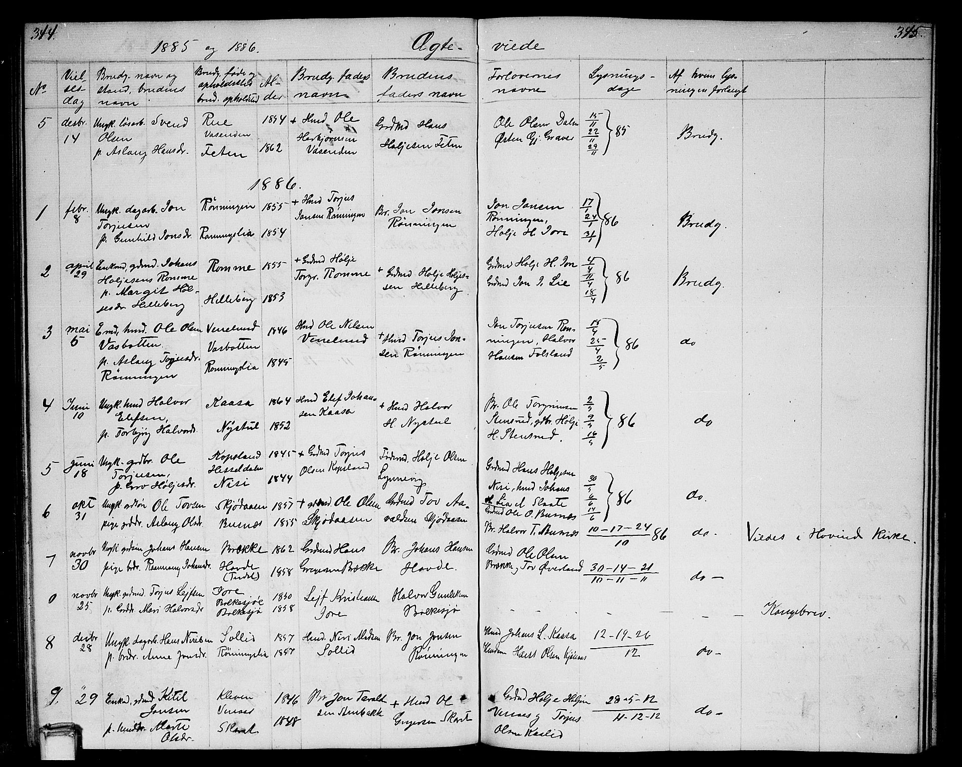 Gransherad kirkebøker, AV/SAKO-A-267/G/Ga/L0002: Parish register (copy) no. I 2, 1854-1886, p. 344-345