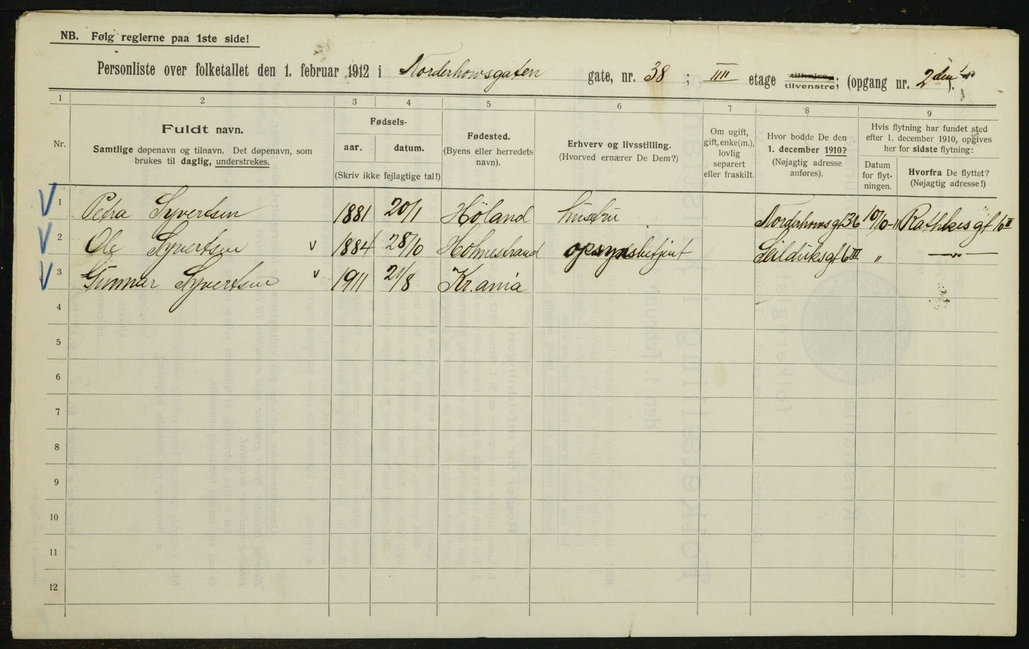 OBA, Municipal Census 1912 for Kristiania, 1912, p. 73681