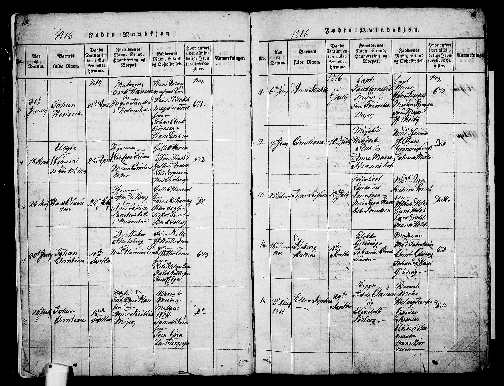 Holmestrand kirkebøker, SAKO/A-346/G/Ga/L0001: Parish register (copy) no. 1, 1814-1848, p. 10-11