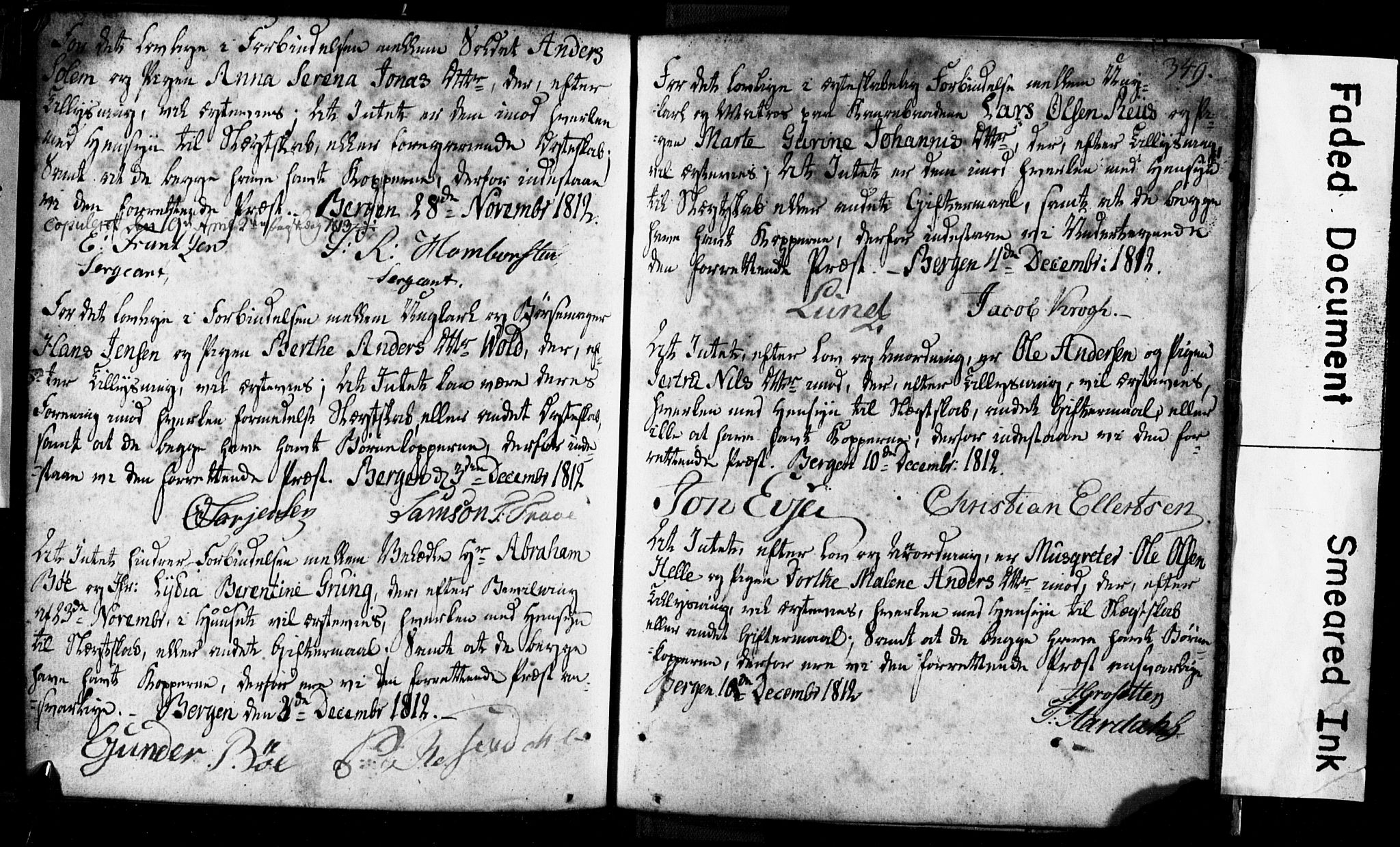 Korskirken sokneprestembete, AV/SAB-A-76101: Best man's statements no. II.5.1, 1776-1816, p. 349