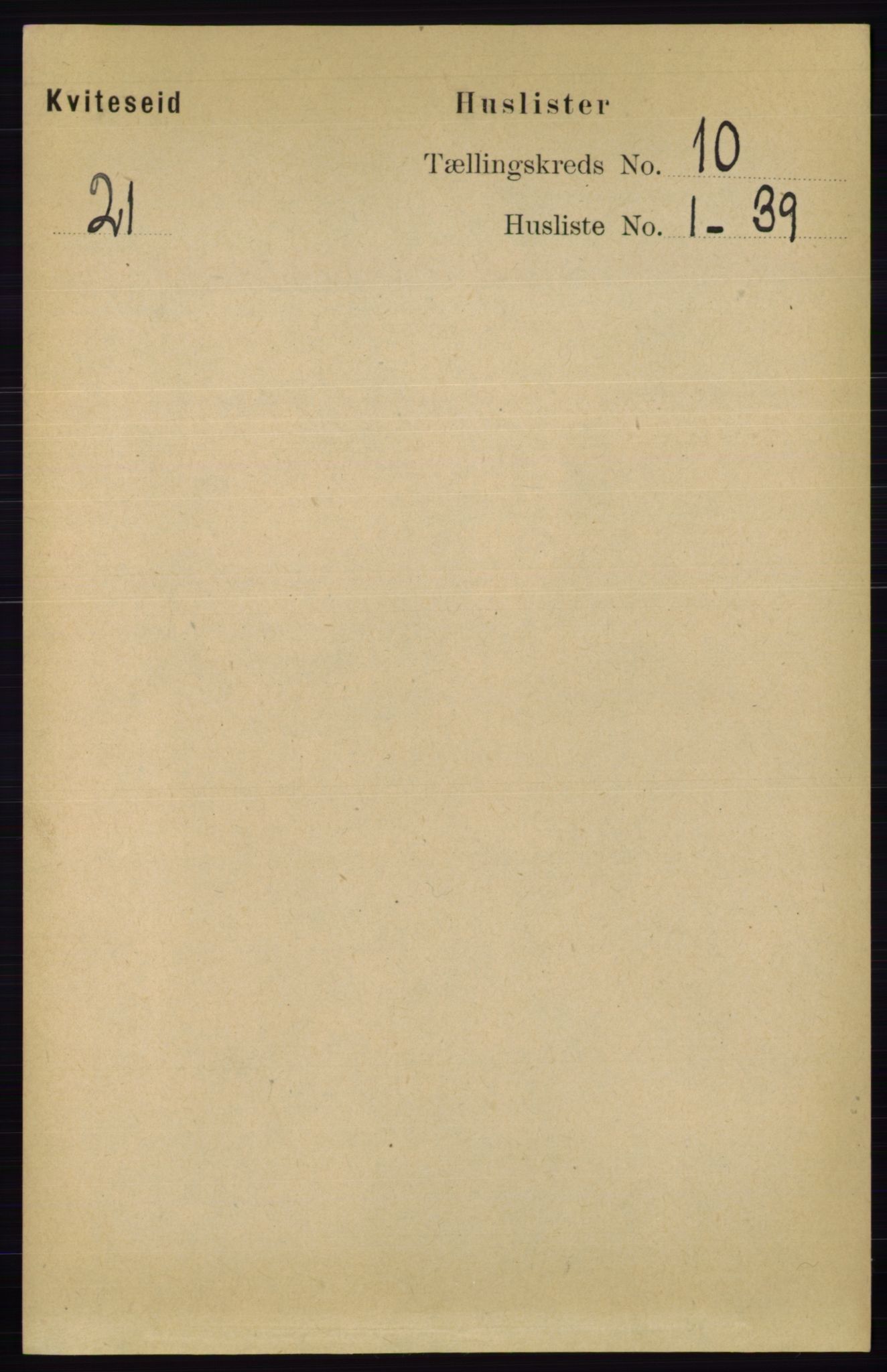 RA, 1891 census for 0829 Kviteseid, 1891, p. 2237