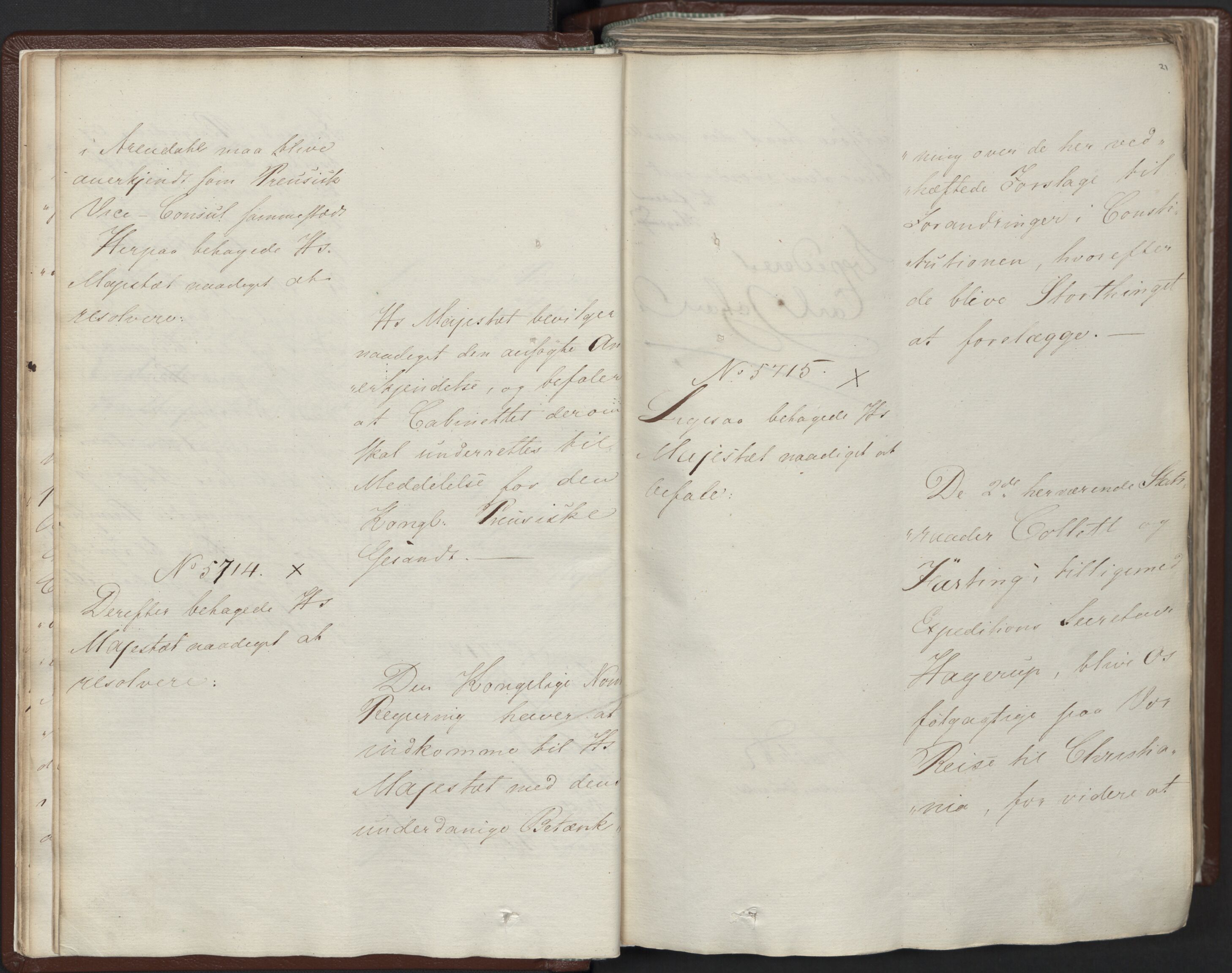 Statsrådssekretariatet, AV/RA-S-1001/A/Ab/L0012: Kgl. res. nr. 5679-6008 II, 1821, p. 20b-21a