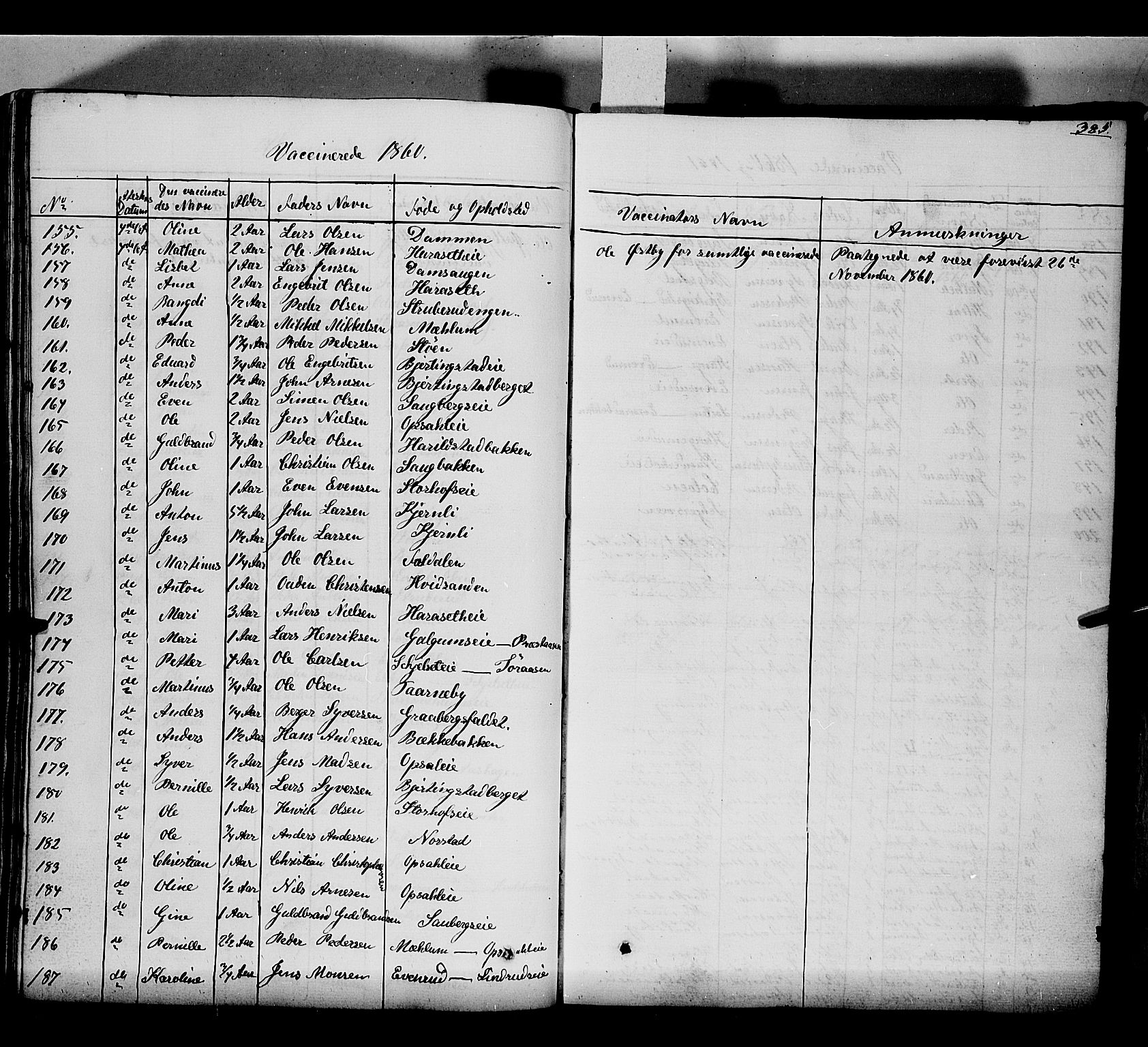 Romedal prestekontor, SAH/PREST-004/K/L0004: Parish register (official) no. 4, 1847-1861, p. 385