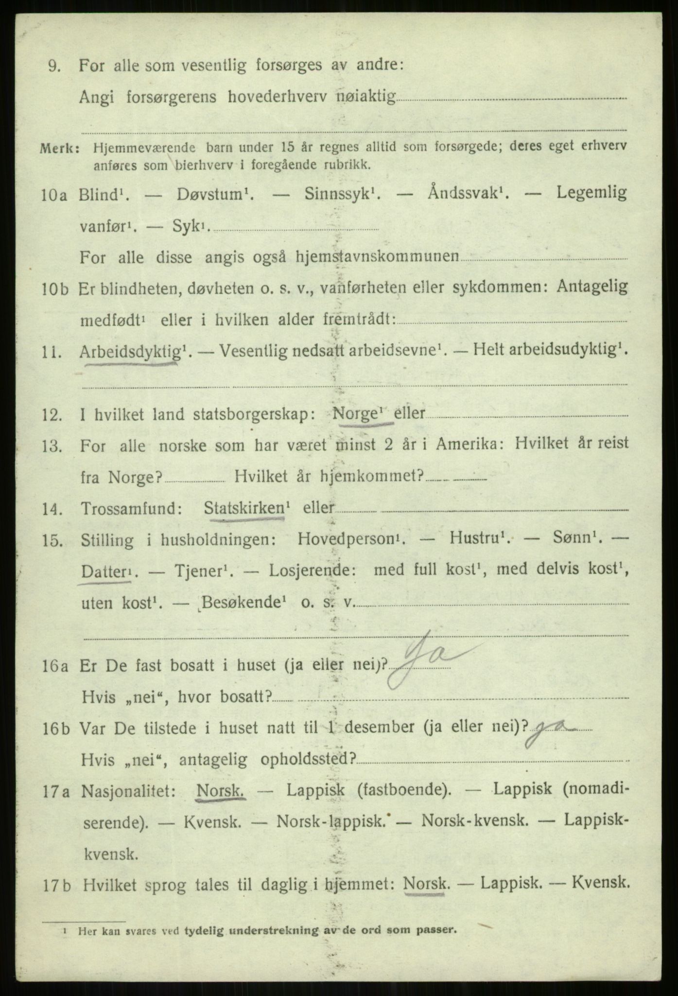 SATØ, 1920 census for Lenvik, 1920, p. 3101