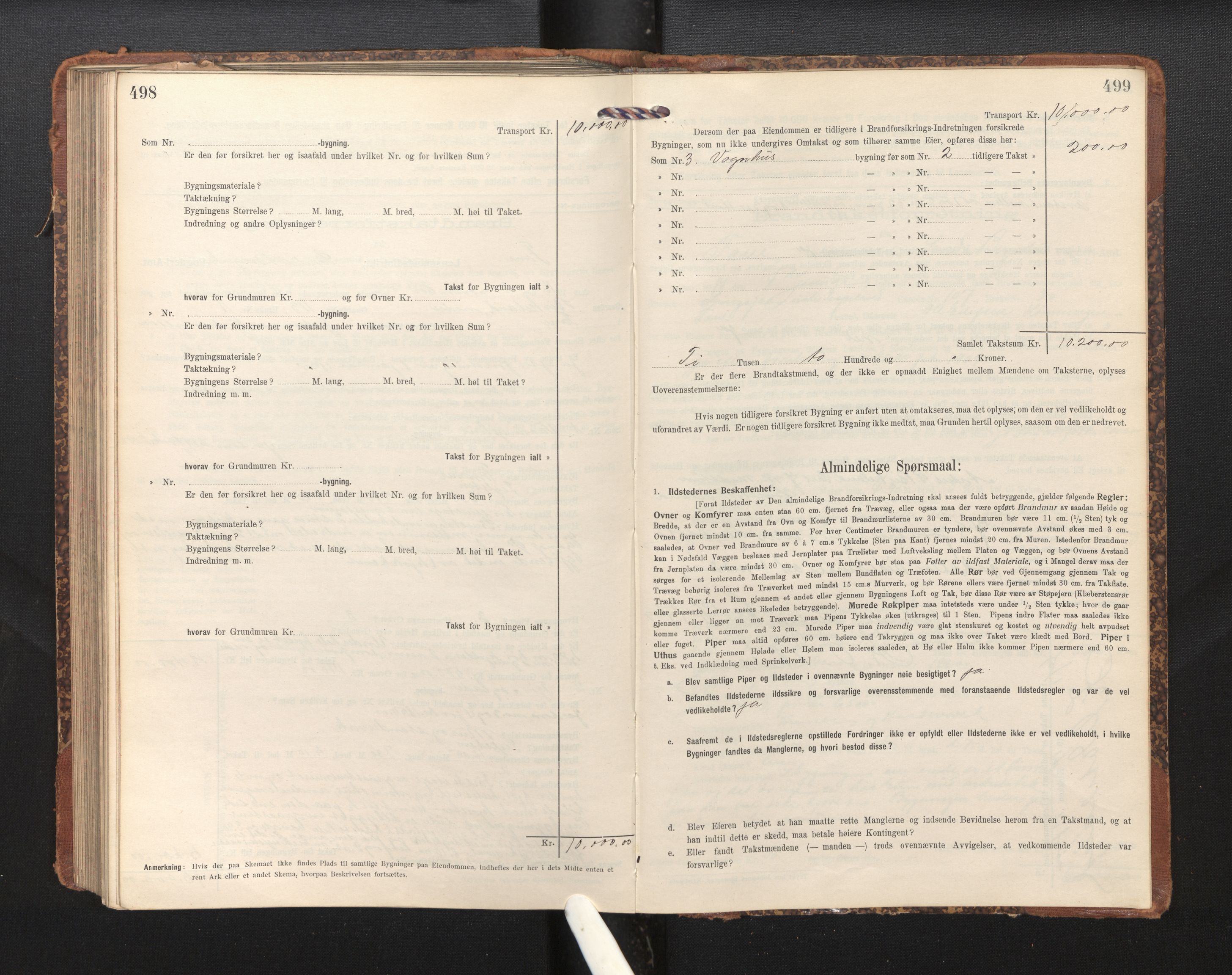 Lensmannen i Fana, AV/SAB-A-31801/0012/L0020: Branntakstprotokoll skjematakst, 1912-1917, p. 498-499