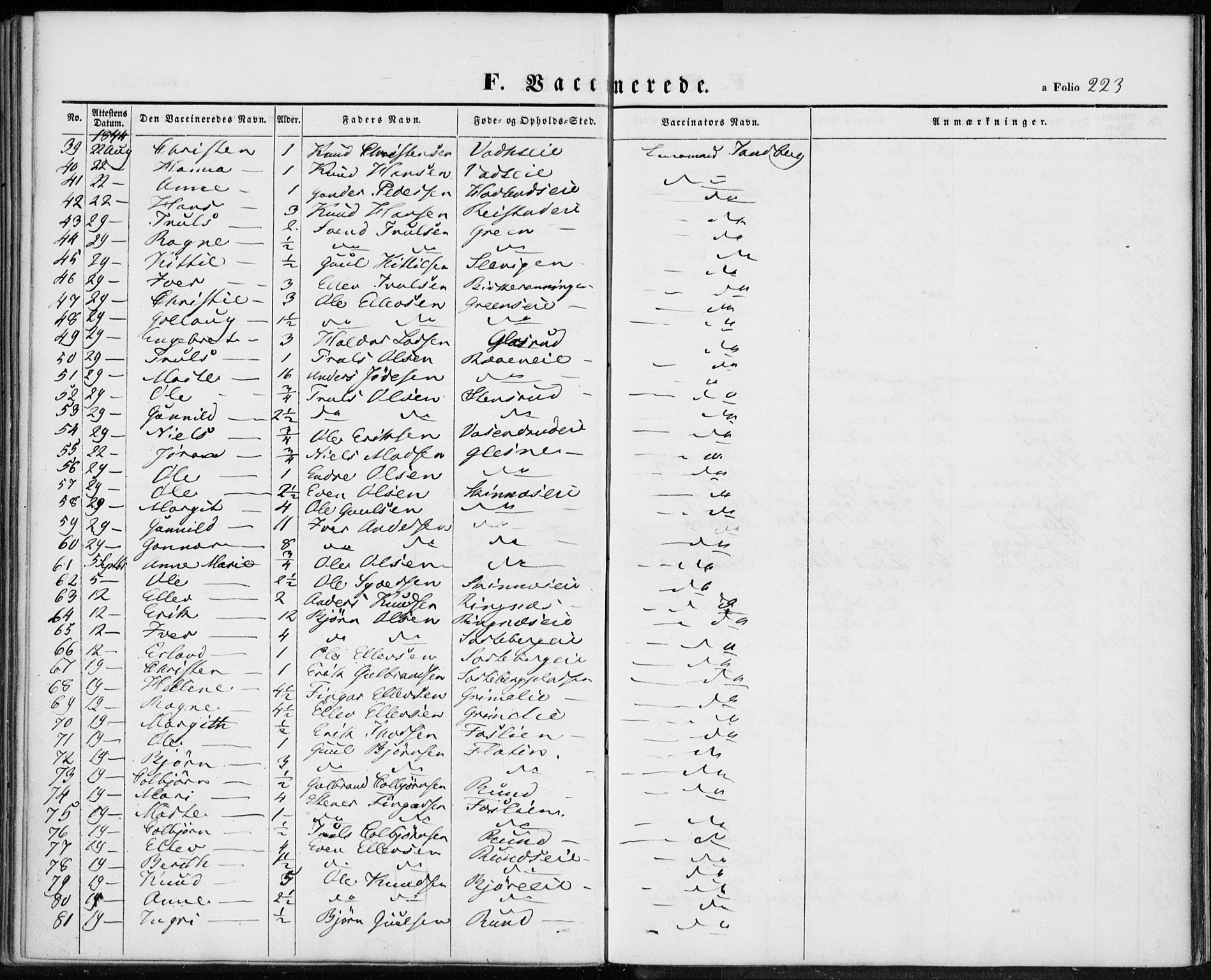 Sigdal kirkebøker, SAKO/A-245/F/Fa/L0007: Parish register (official) no. I 7, 1844-1849, p. 223