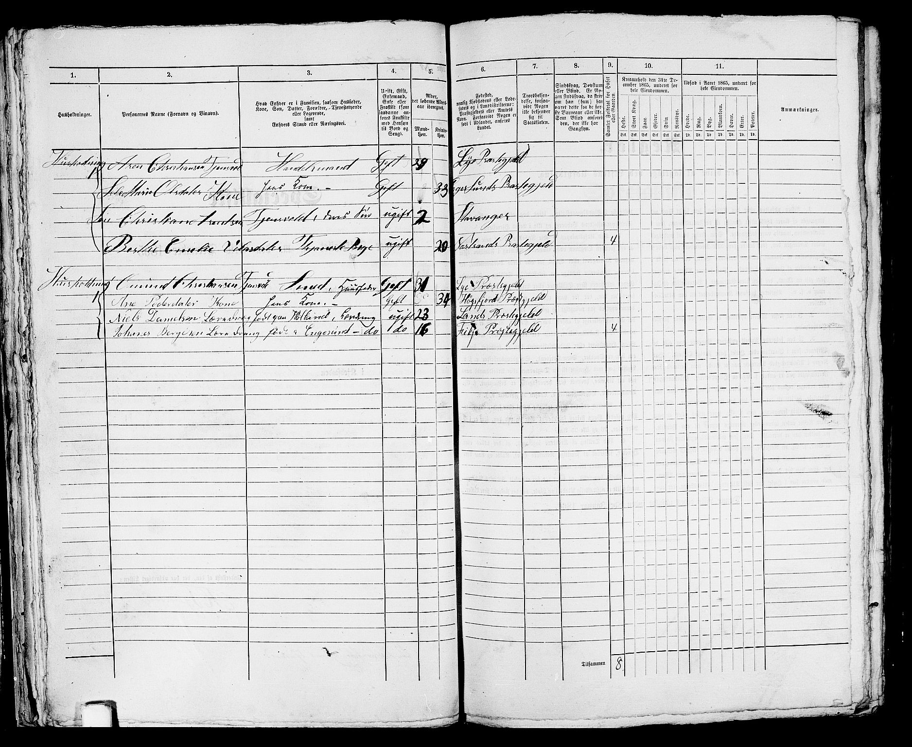 RA, 1865 census for Stavanger, 1865, p. 1576