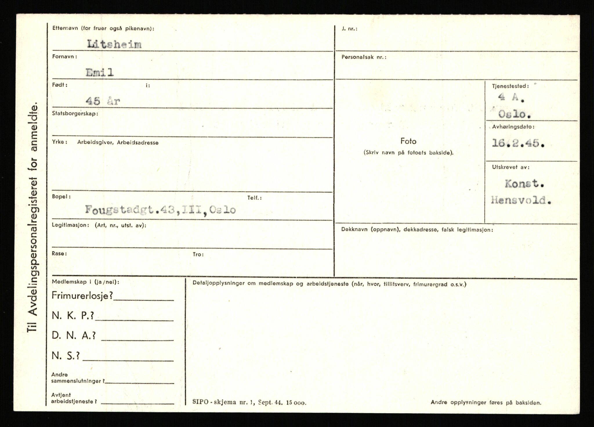 Statspolitiet - Hovedkontoret / Osloavdelingen, AV/RA-S-1329/C/Ca/L0010: Lind - Moksnes, 1943-1945, p. 458