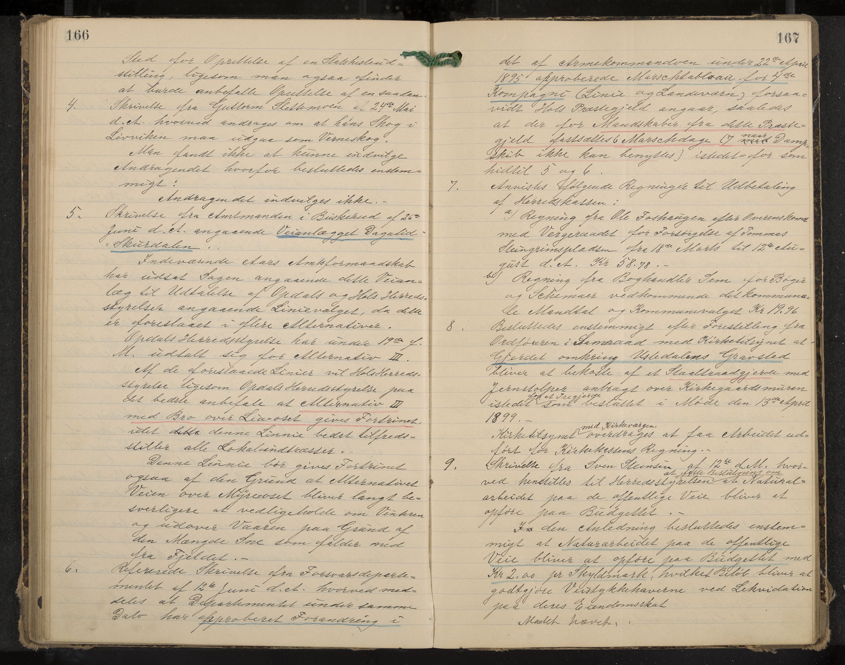 Hol formannskap og sentraladministrasjon, IKAK/0620021-1/A/L0003: Møtebok, 1897-1904, p. 166-167