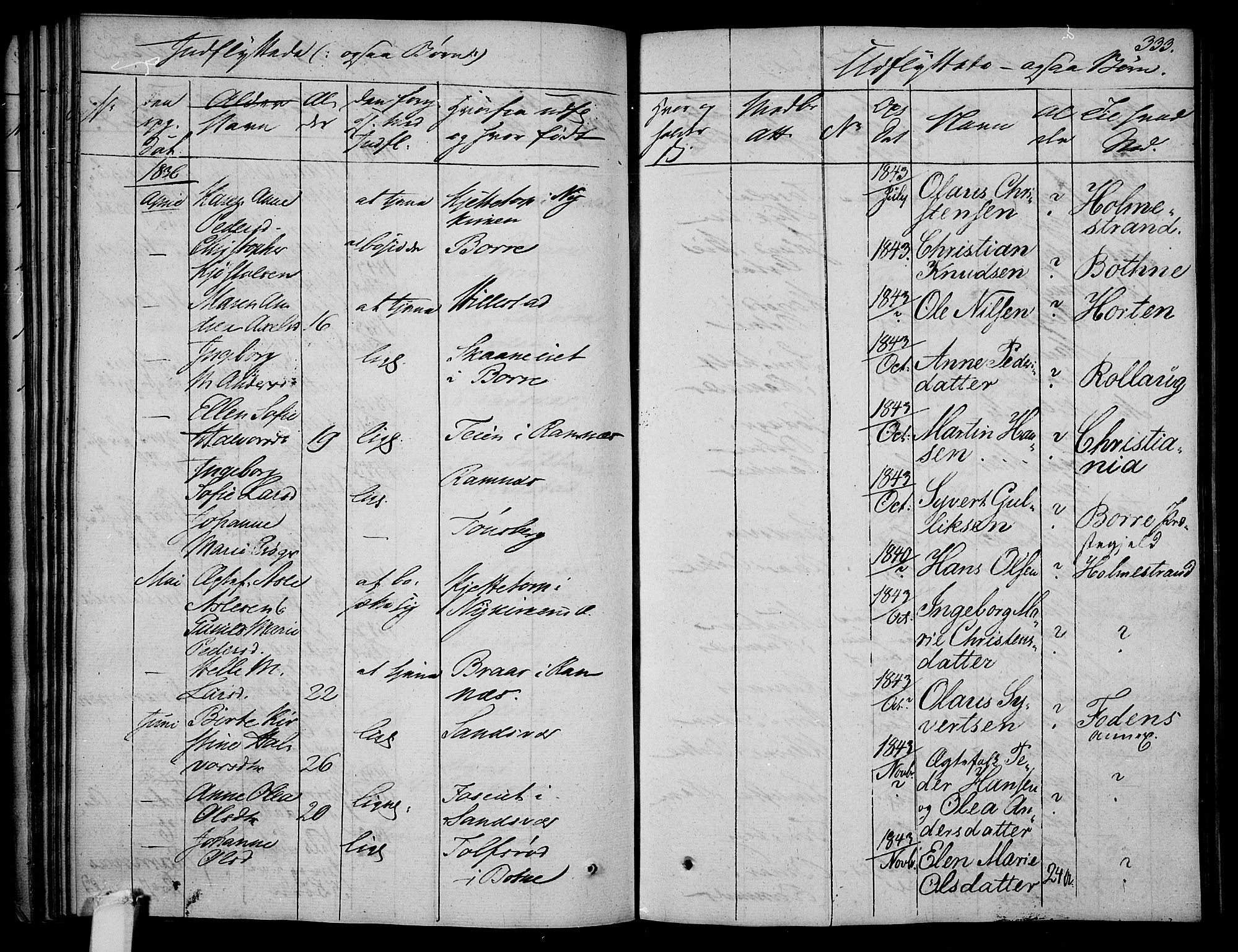 Våle kirkebøker, AV/SAKO-A-334/F/Fa/L0008: Parish register (official) no. I 8, 1824-1844, p. 333