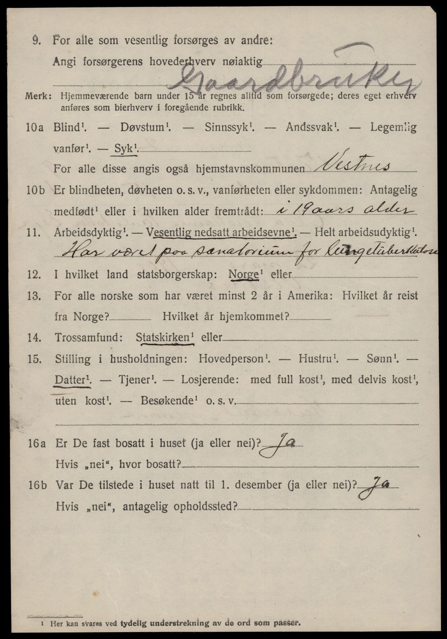 SAT, 1920 census for Vestnes, 1920, p. 5972