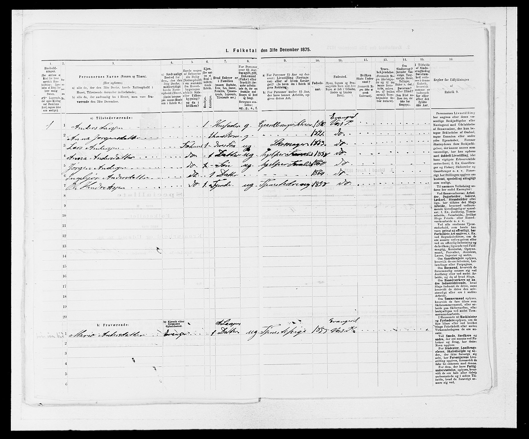 SAB, 1875 census for 1235P Voss, 1875, p. 2266