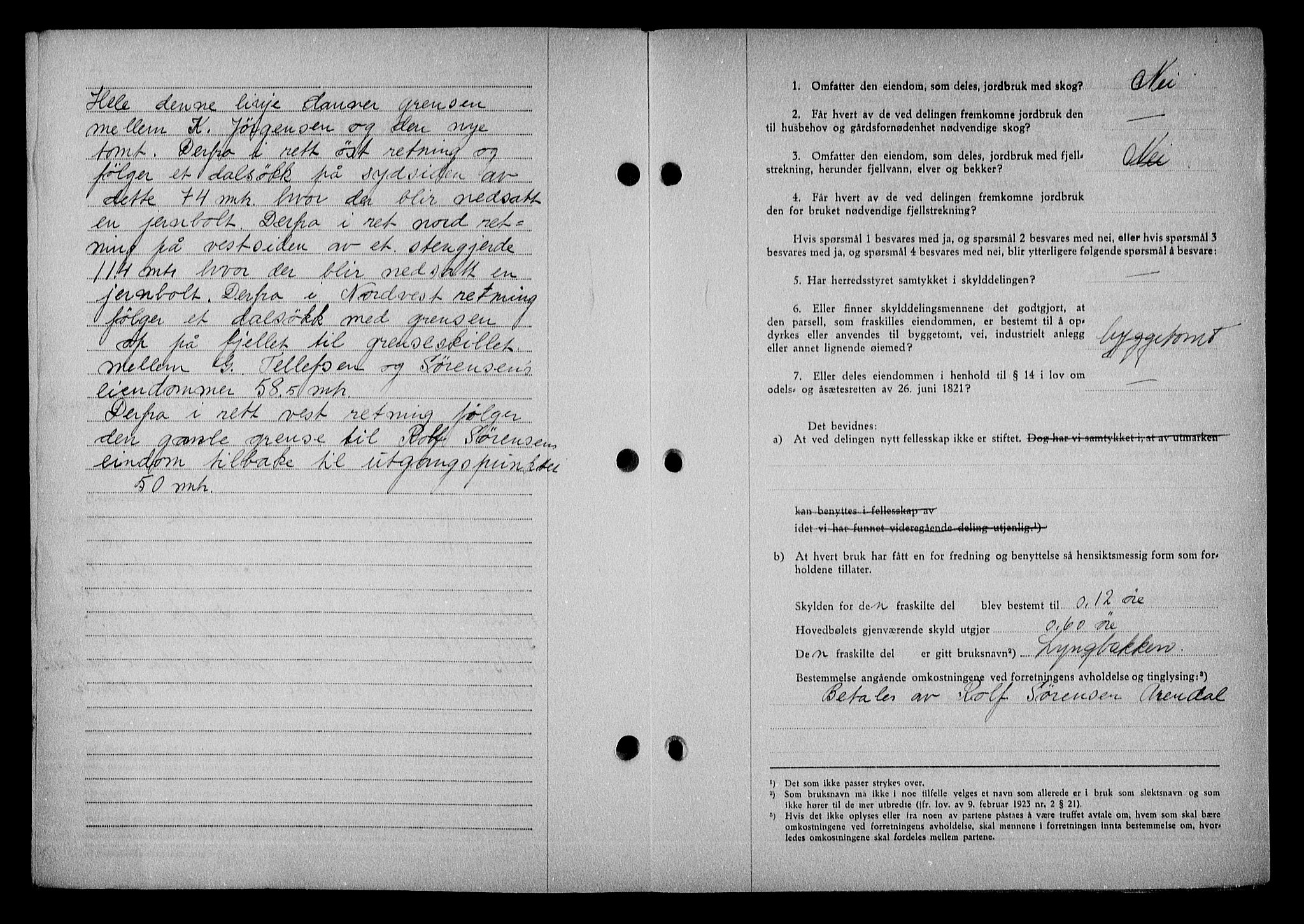 Nedenes sorenskriveri, AV/SAK-1221-0006/G/Gb/Gba/L0050: Mortgage book no. A-IV, 1942-1943, Diary no: : 619/1943