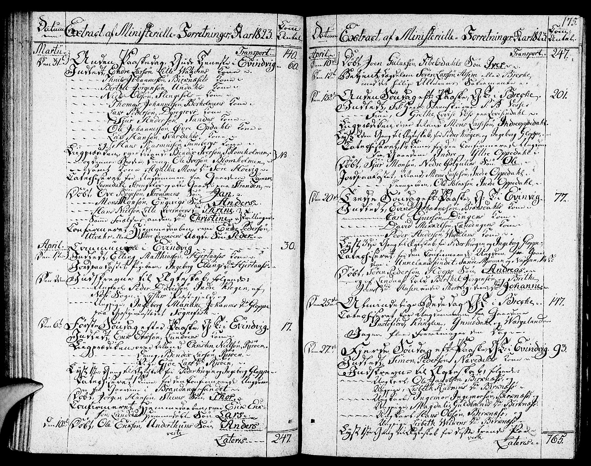 Gulen sokneprestembete, AV/SAB-A-80201/H/Haa/Haaa/L0017: Parish register (official) no. A 17, 1809-1825, p. 175