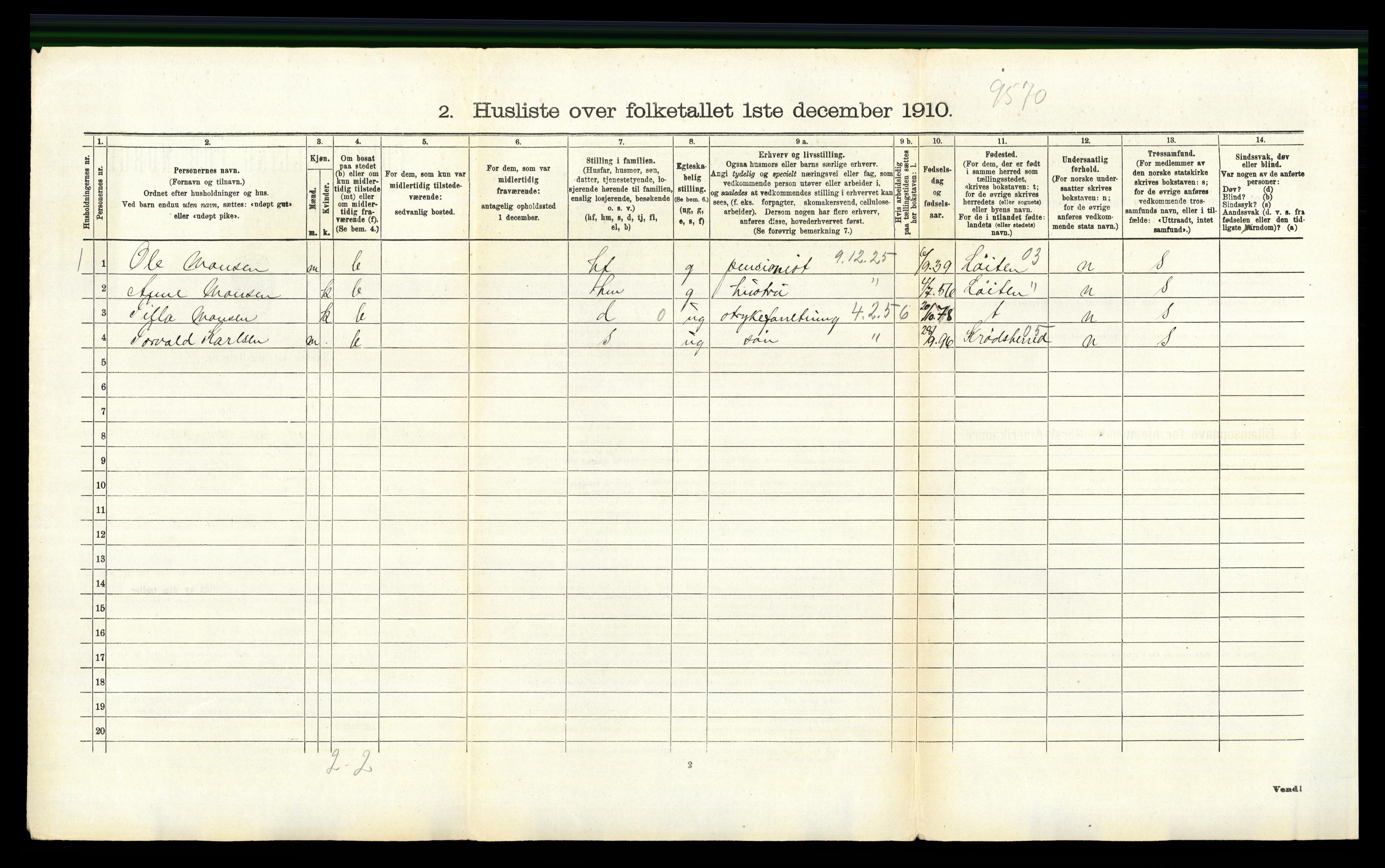 RA, 1910 census for Modum, 1910, p. 3579