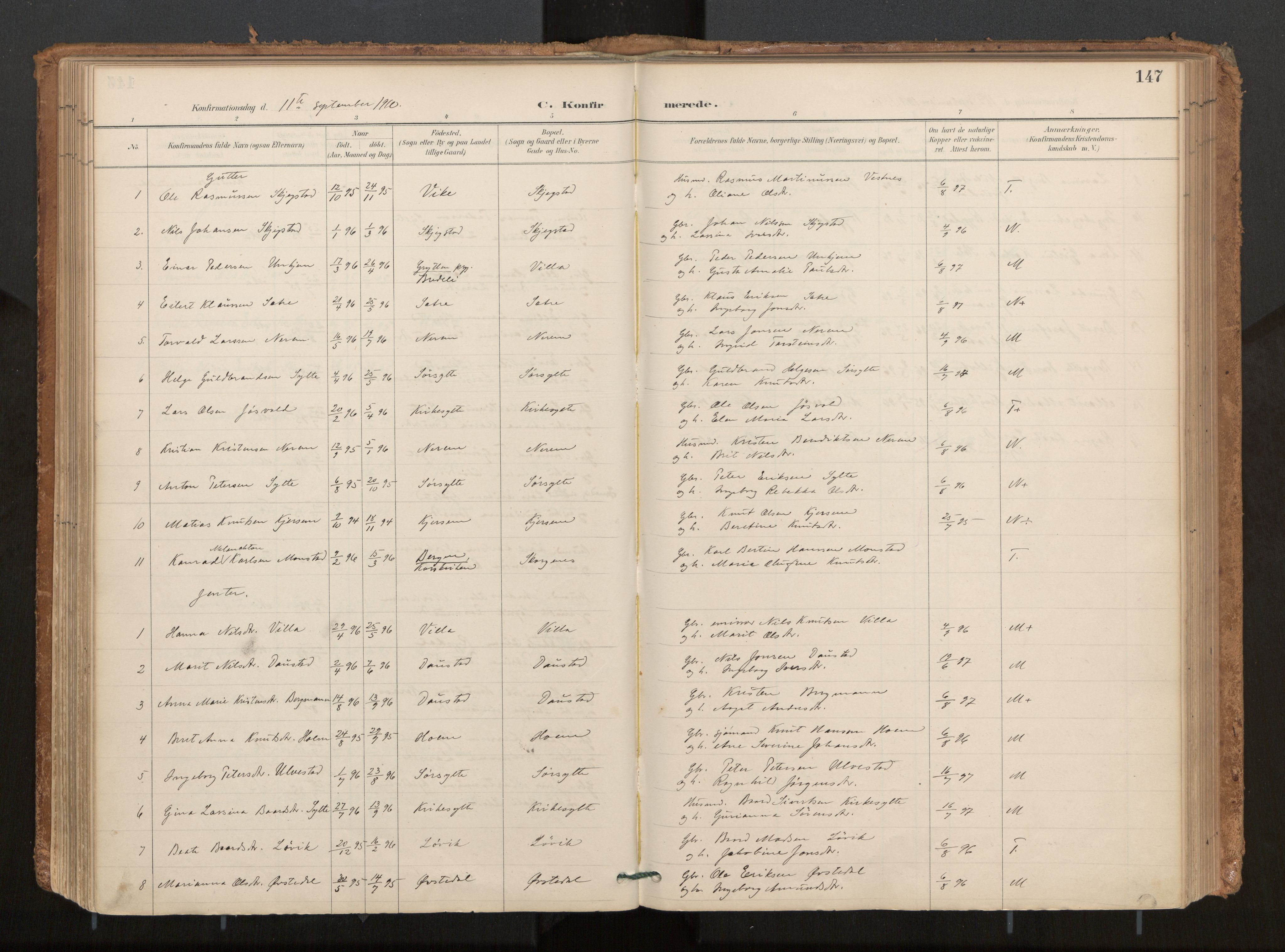 Ministerialprotokoller, klokkerbøker og fødselsregistre - Møre og Romsdal, AV/SAT-A-1454/541/L0545a: Parish register (official) no. 541A03, 1887-1912, p. 147