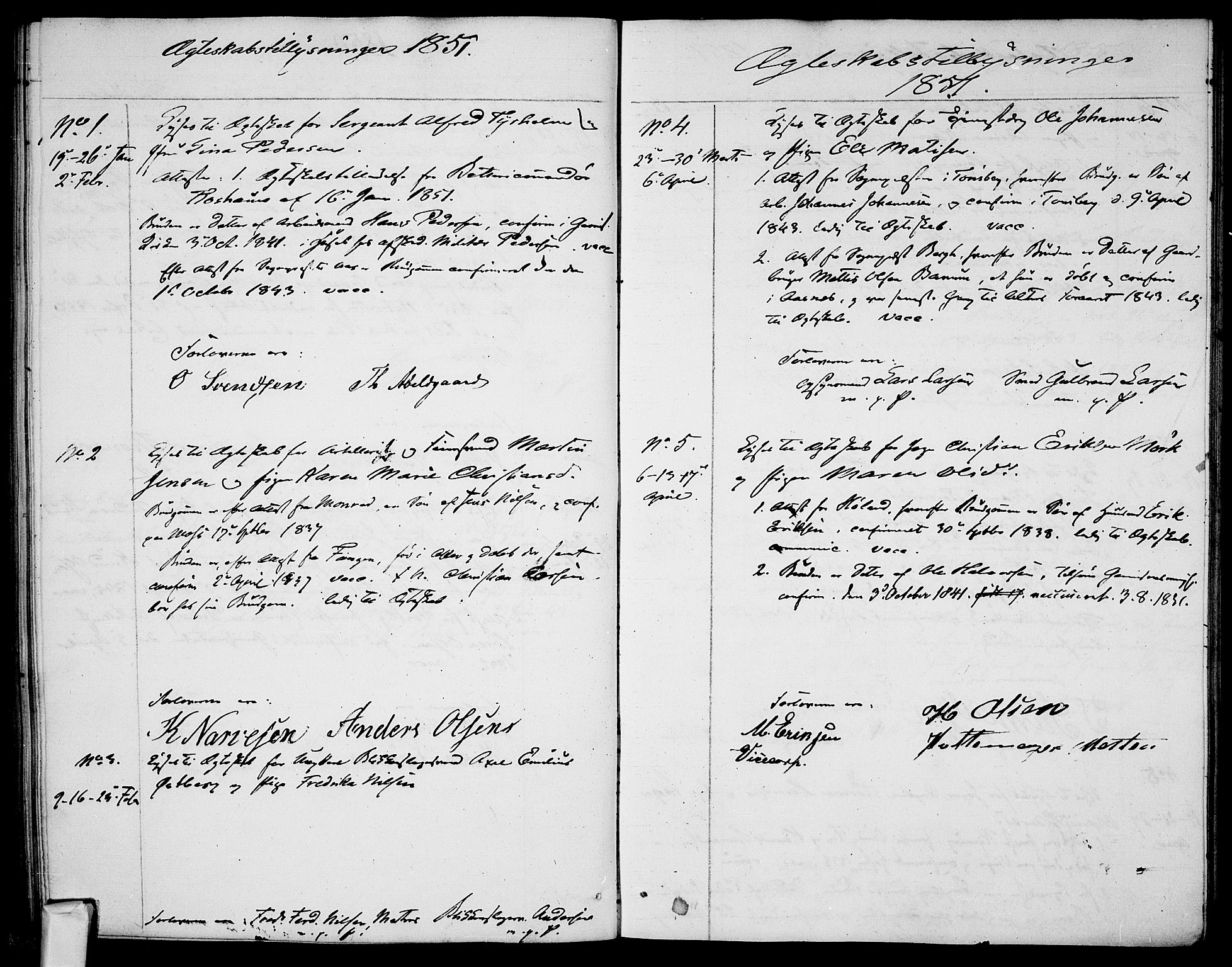 Garnisonsmenigheten Kirkebøker, AV/SAO-A-10846/H/Ha/L0005: Banns register no. I 5, 1844-1856