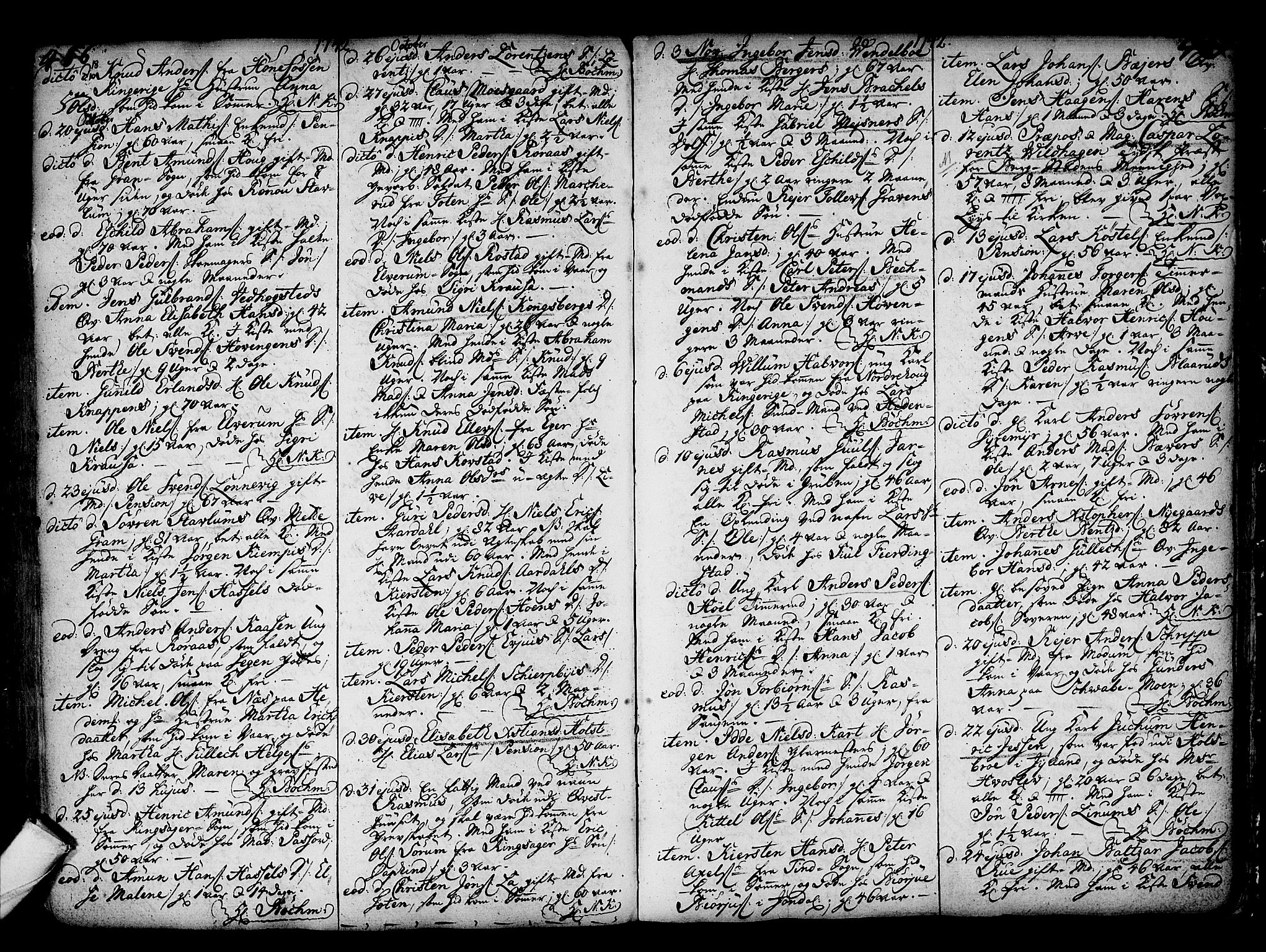 Kongsberg kirkebøker, AV/SAKO-A-22/F/Fa/L0002: Parish register (official) no. I 2, 1721-1743, p. 466-467