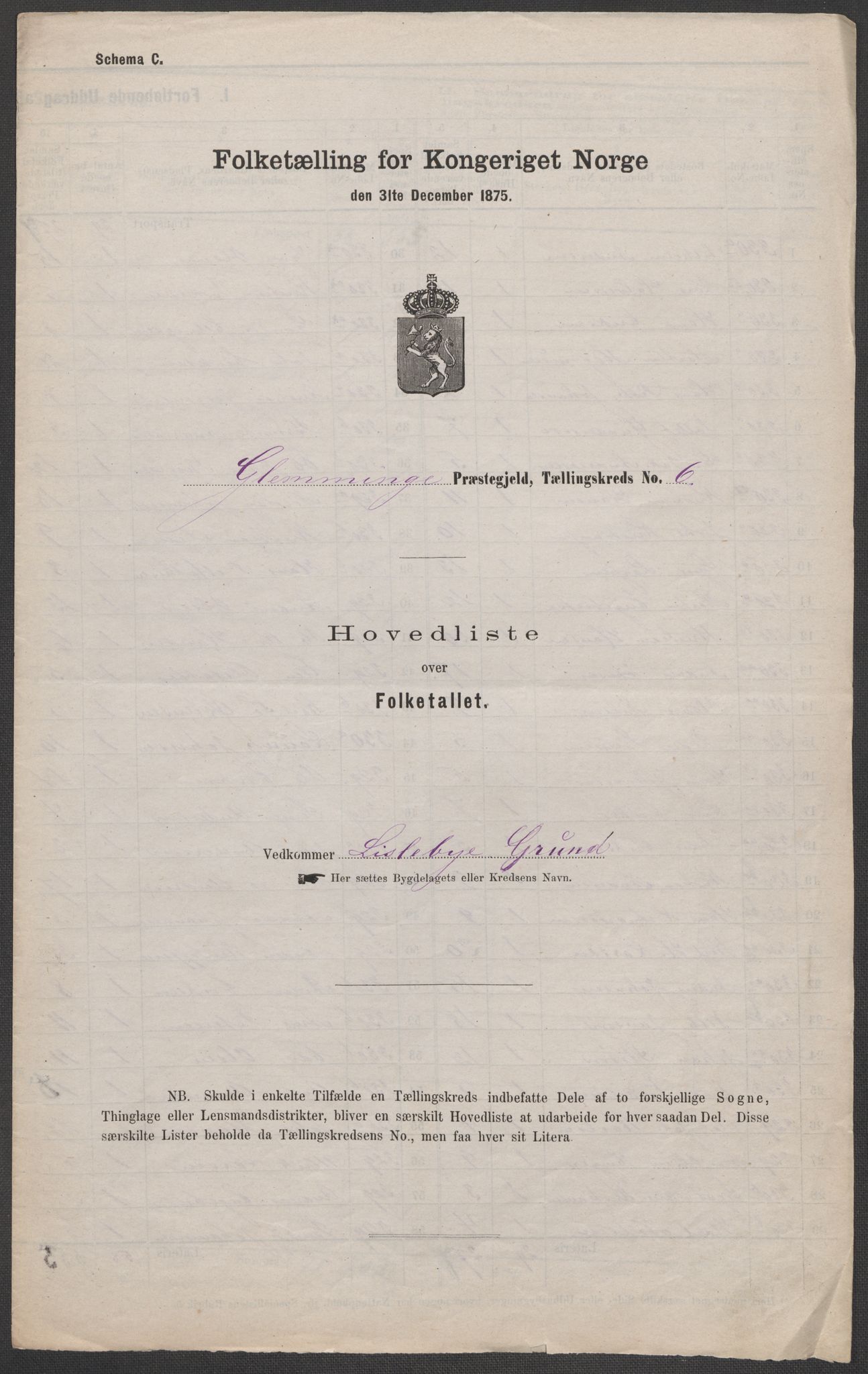 RA, 1875 census for 0132L Fredrikstad/Glemmen, 1875, p. 25