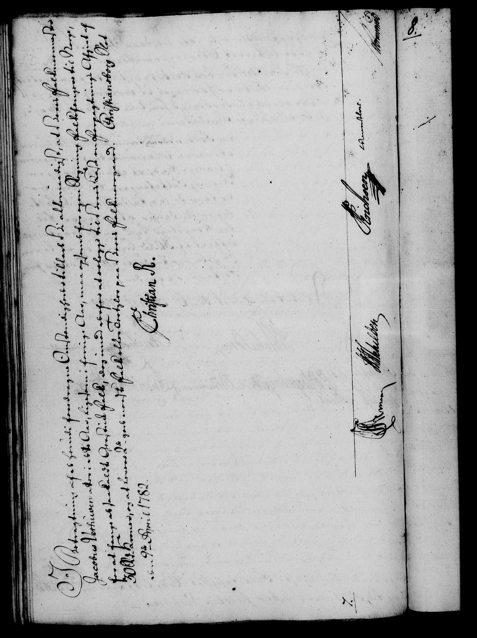 Rentekammeret, Kammerkanselliet, RA/EA-3111/G/Gf/Gfa/L0064: Norsk relasjons- og resolusjonsprotokoll (merket RK 52.64), 1782, p. 213
