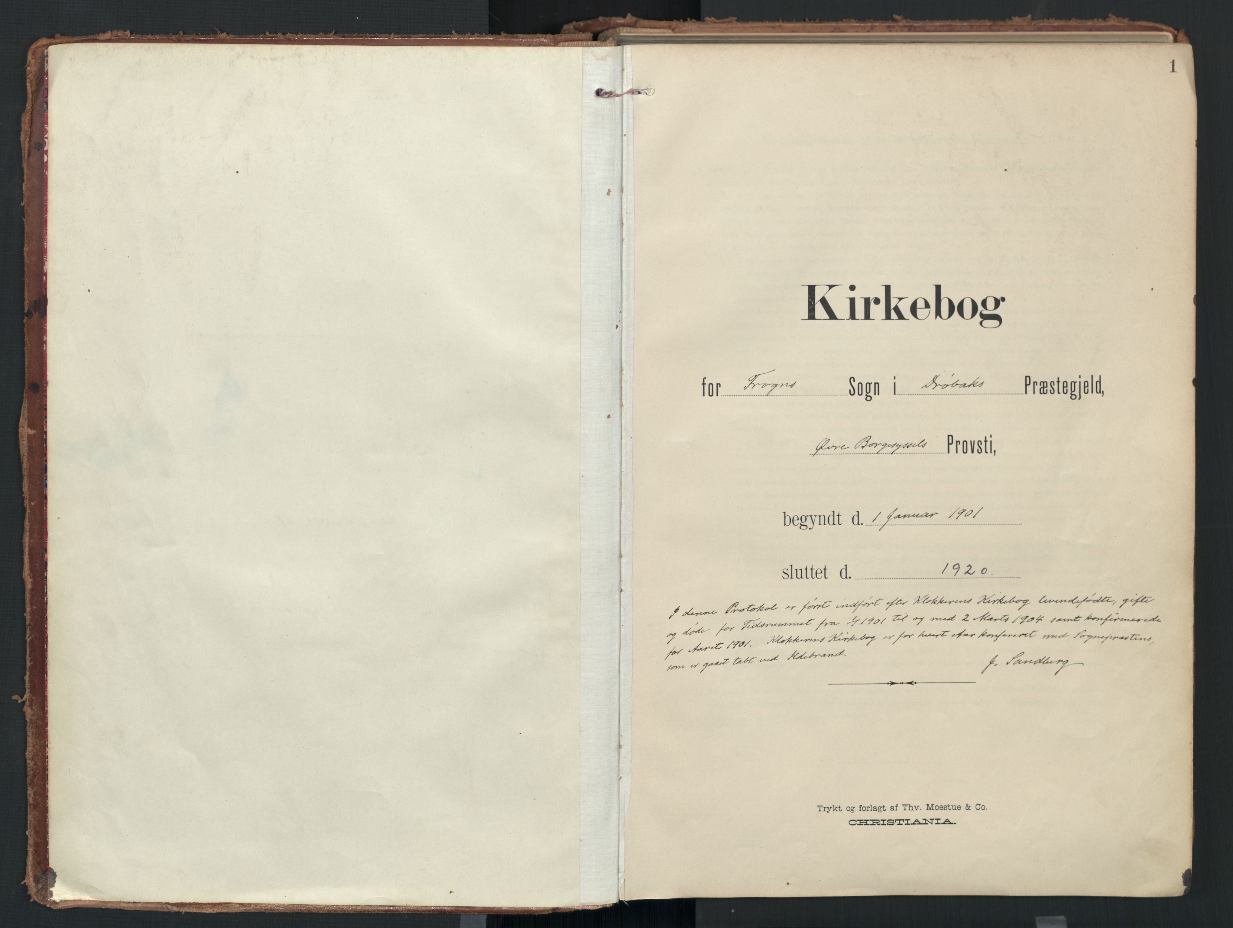 Drøbak prestekontor Kirkebøker, AV/SAO-A-10142a/F/Fc/L0003: Parish register (official) no. III 3, 1901-1920, p. 1