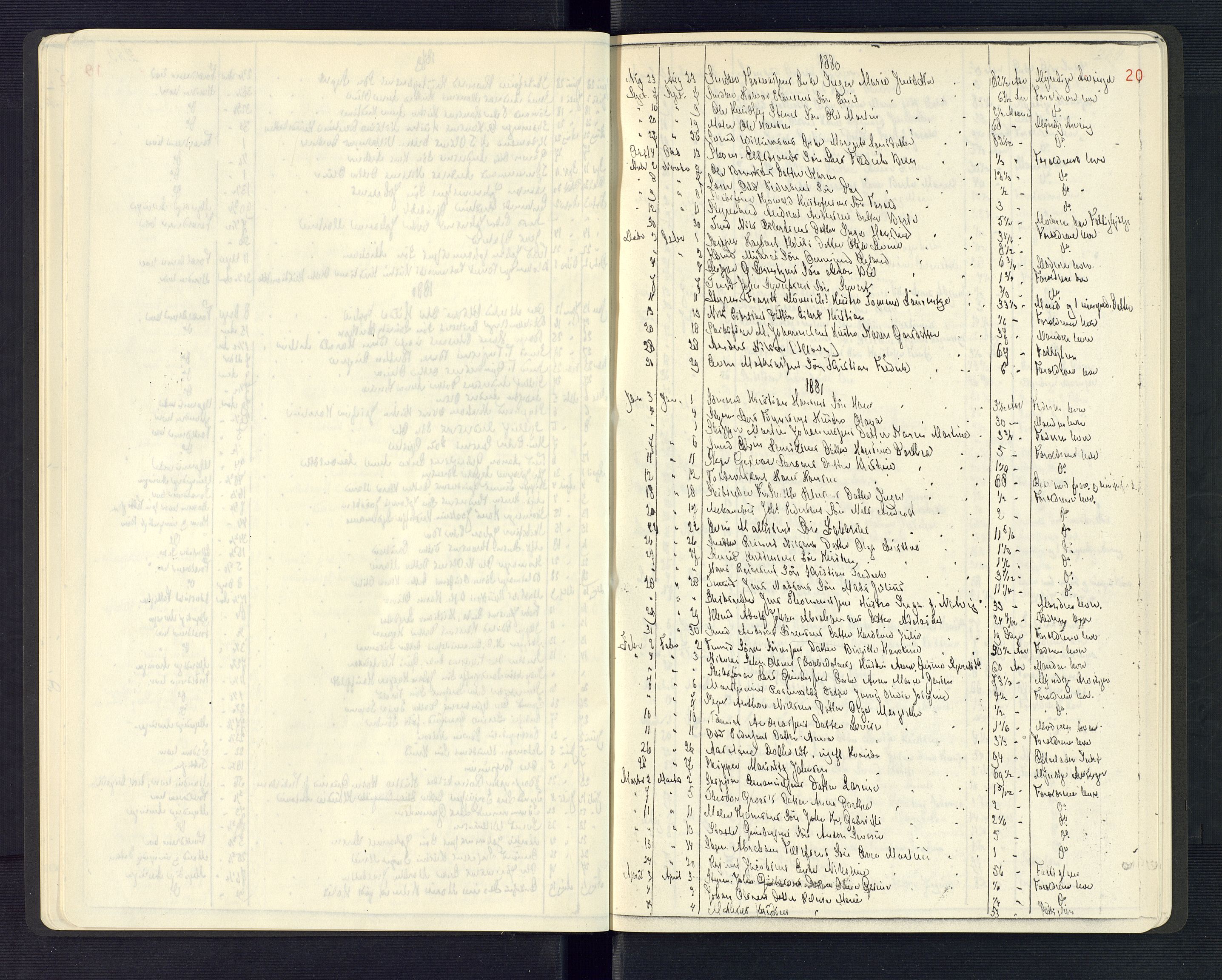 Grimstad byfogd, AV/SAK-1222-0003/H/Ha/L0002: Dødsfallsfortegnelse (kopi fra skifteprotokoller), 1862-1896, p. 20