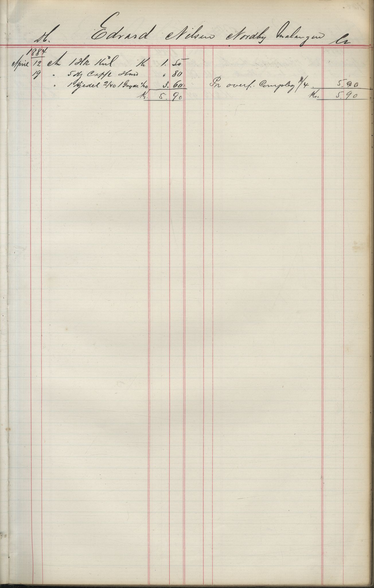 Brodtkorb handel A/S, VAMU/A-0001/F/Fa/L0004/0001: Kompanibøker. Utensogns / Compagnibog for Udensogns Fiskere No 15. Fra A - H, 1882-1895, p. 105