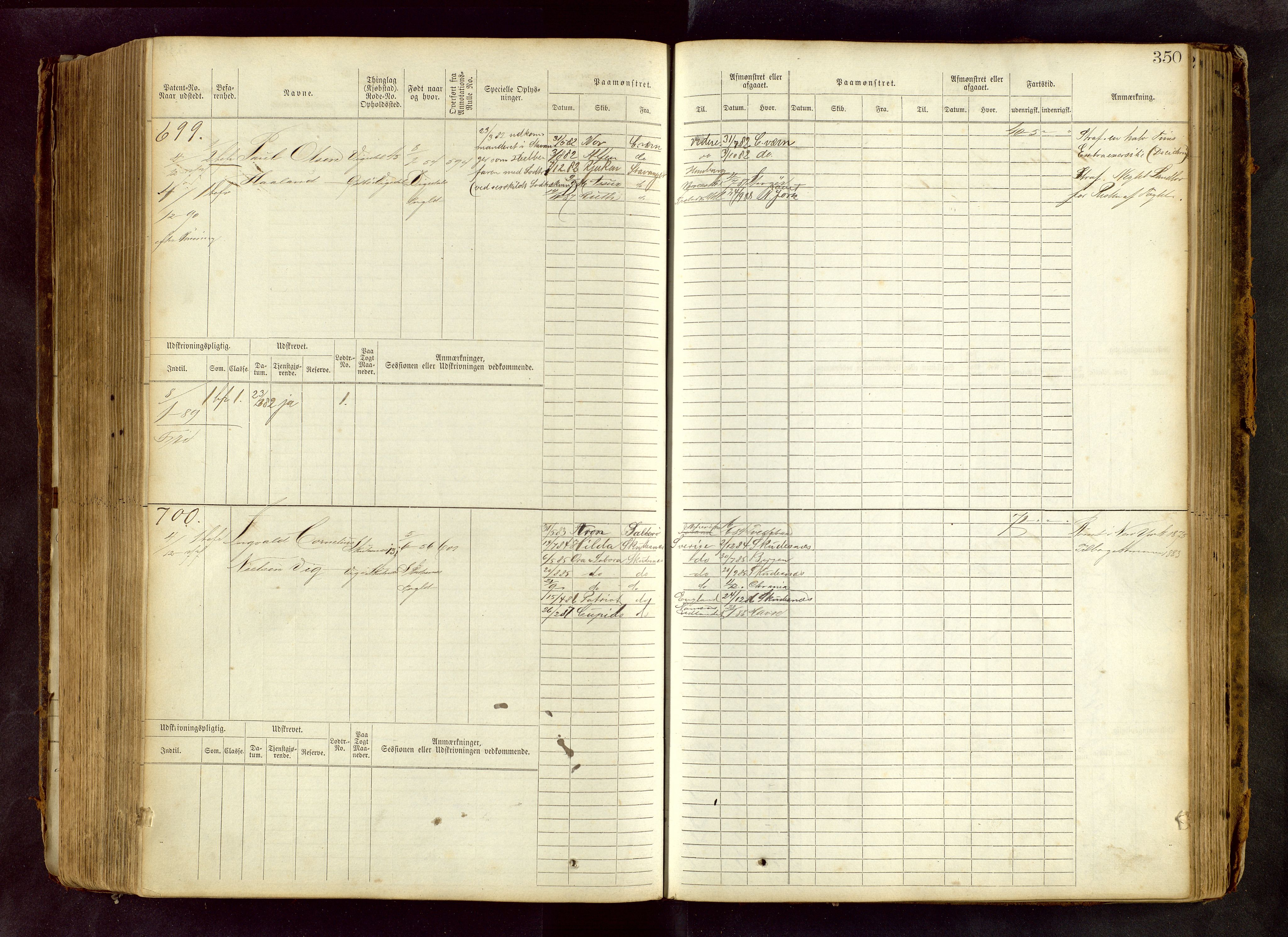 Haugesund sjømannskontor, AV/SAST-A-102007/F/Fb/Fbb/L0001: Sjøfartsrulle Skudenes krets No 1 - 958, 1860-1948, p. 350