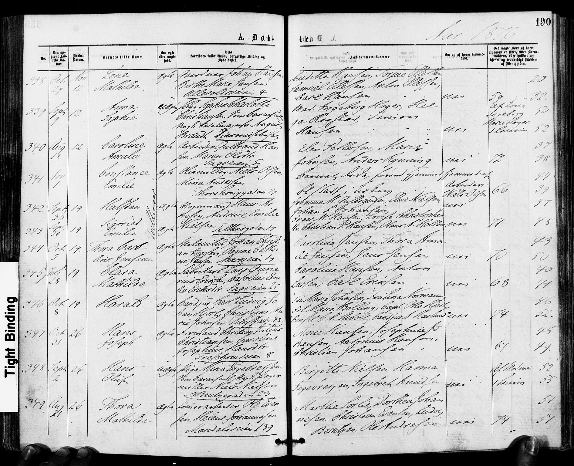 Gamle Aker prestekontor Kirkebøker, AV/SAO-A-10617a/F/L0004: Parish register (official) no. 4, 1872-1879, p. 190