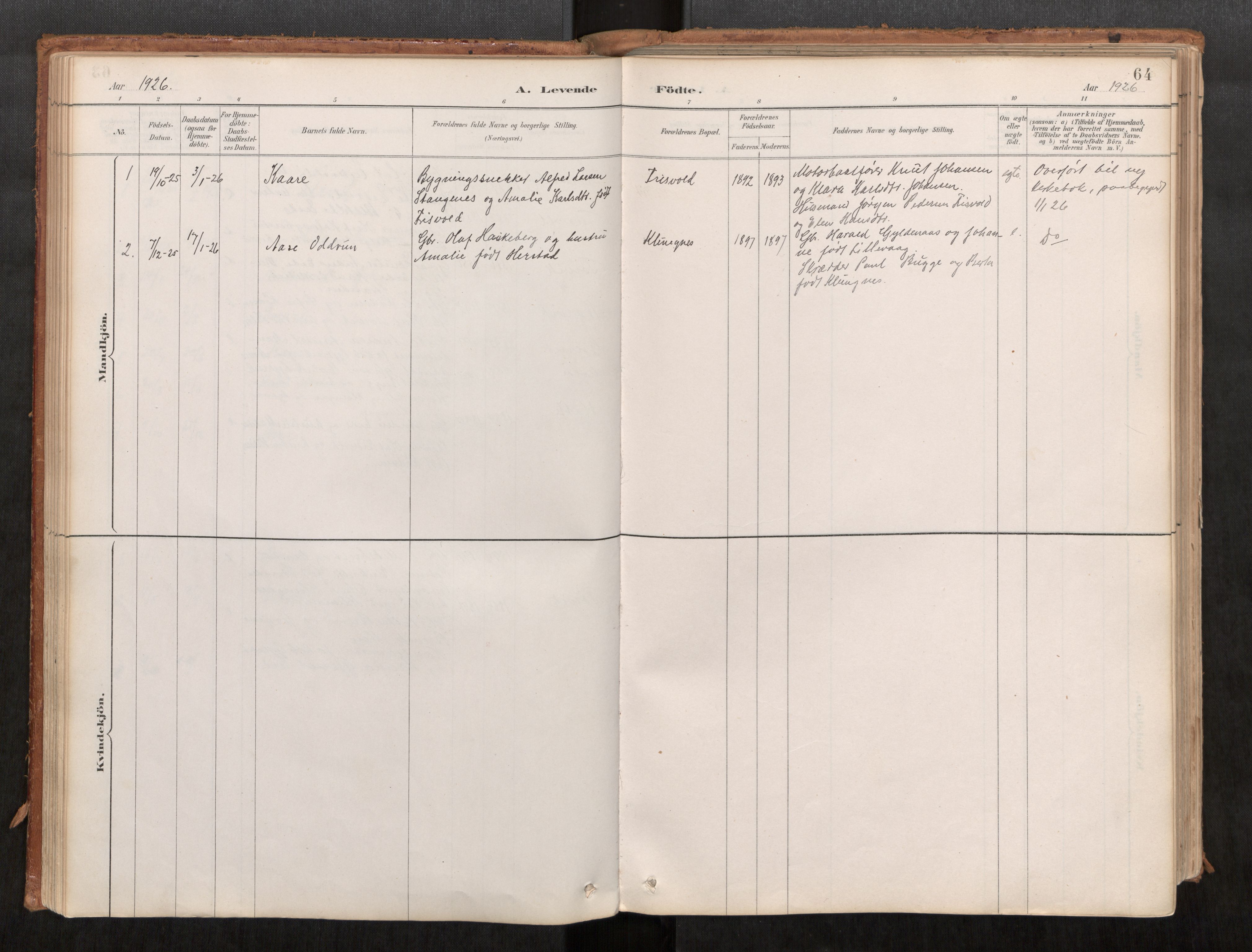 Ministerialprotokoller, klokkerbøker og fødselsregistre - Møre og Romsdal, AV/SAT-A-1454/542/L0553: Parish register (official) no. 542A03, 1885-1925, p. 64