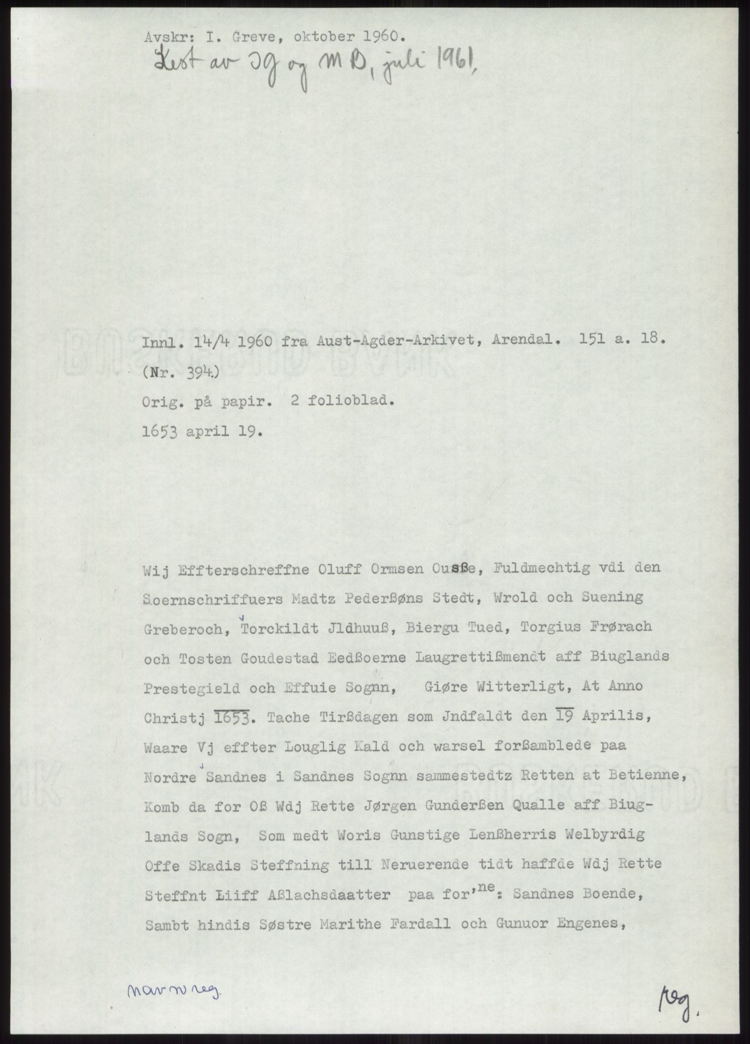 Samlinger til kildeutgivelse, Diplomavskriftsamlingen, AV/RA-EA-4053/H/Ha, p. 1273