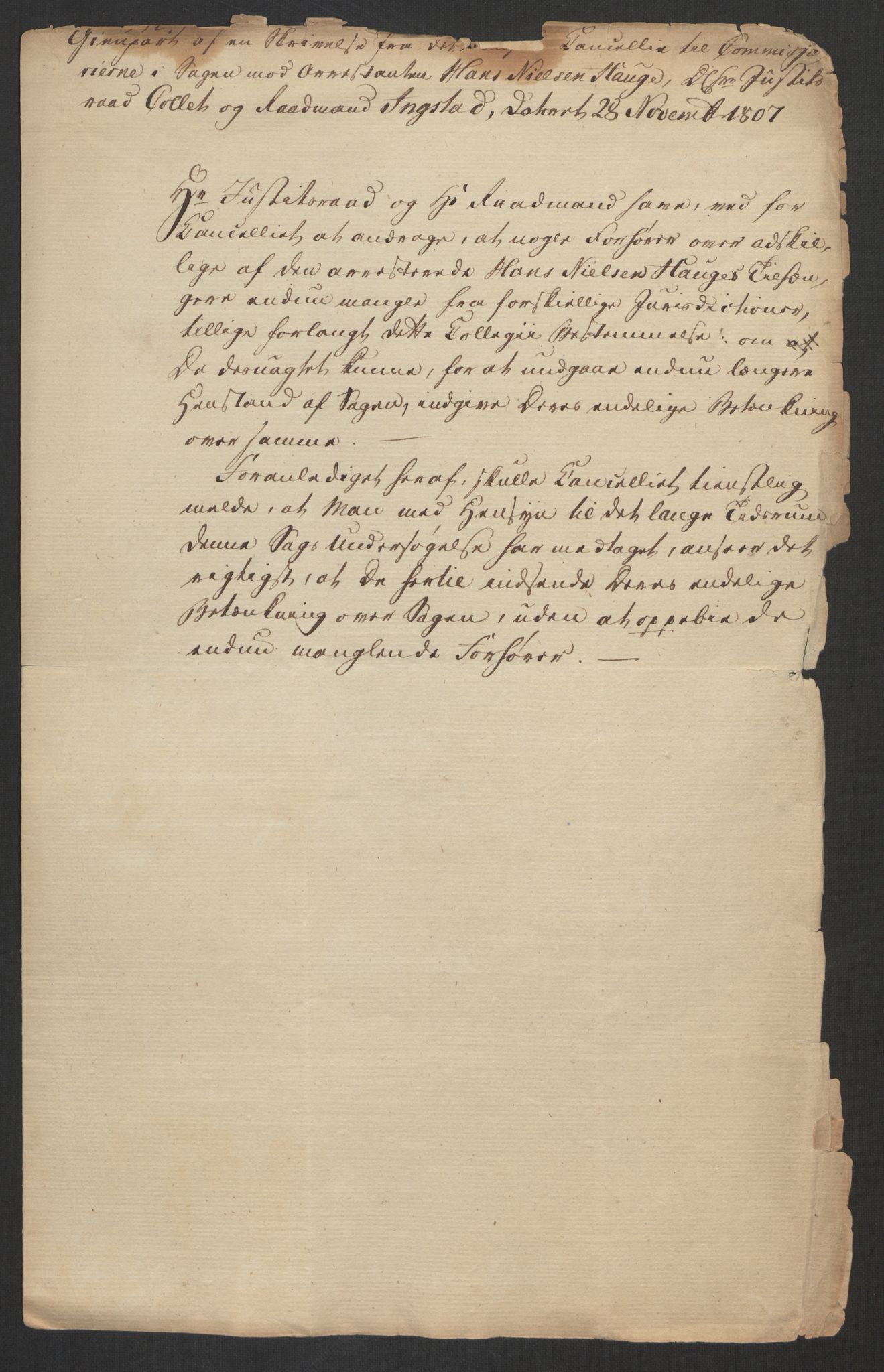 Justisdepartementet, Kommisjon i saken mot Hans Nielsen Hauge 1804, AV/RA-S-1151/D/L0005: Hans Nielsen Hauges sak, 1813, p. 340