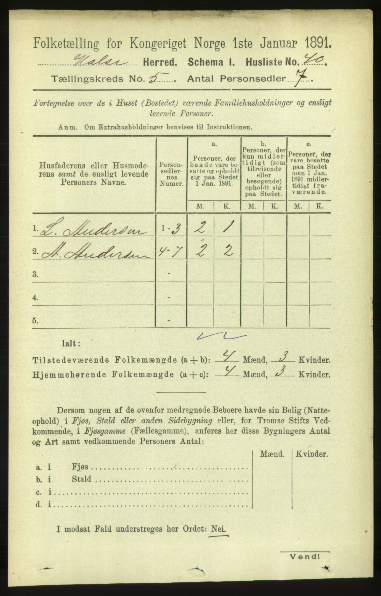 RA, 1891 census for 1571 Halsa, 1891, p. 1129