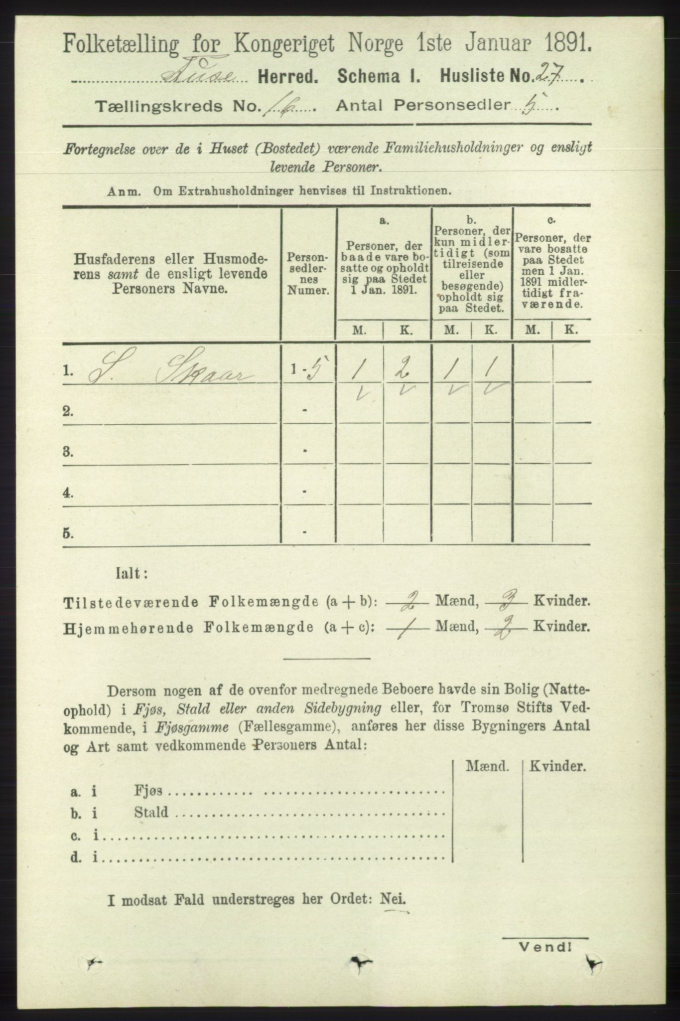 RA, 1891 census for 1241 Fusa, 1891, p. 3595
