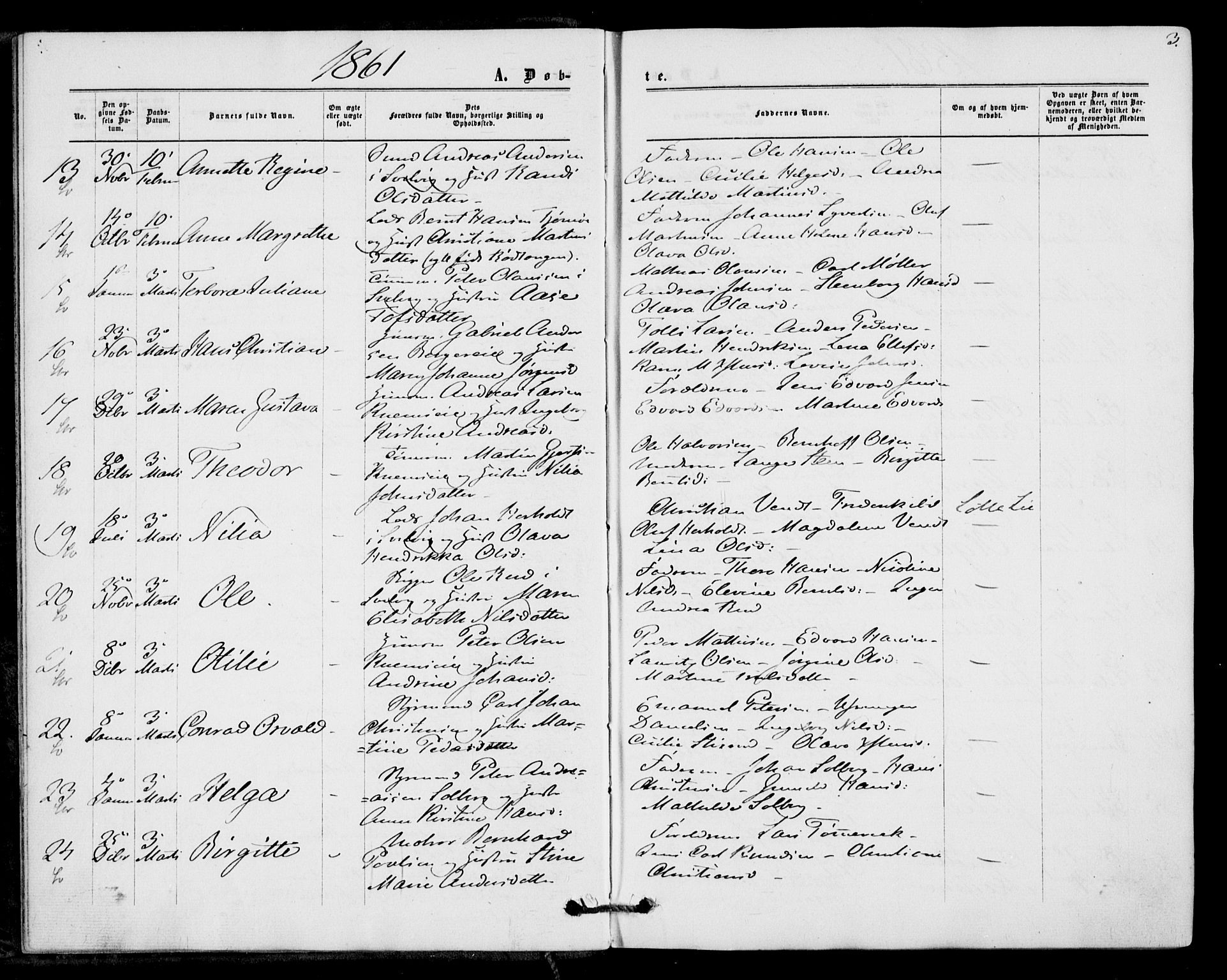 Strømm kirkebøker, SAKO/A-322/F/Fa/L0001: Parish register (official) no. I 1, 1861-1869, p. 3
