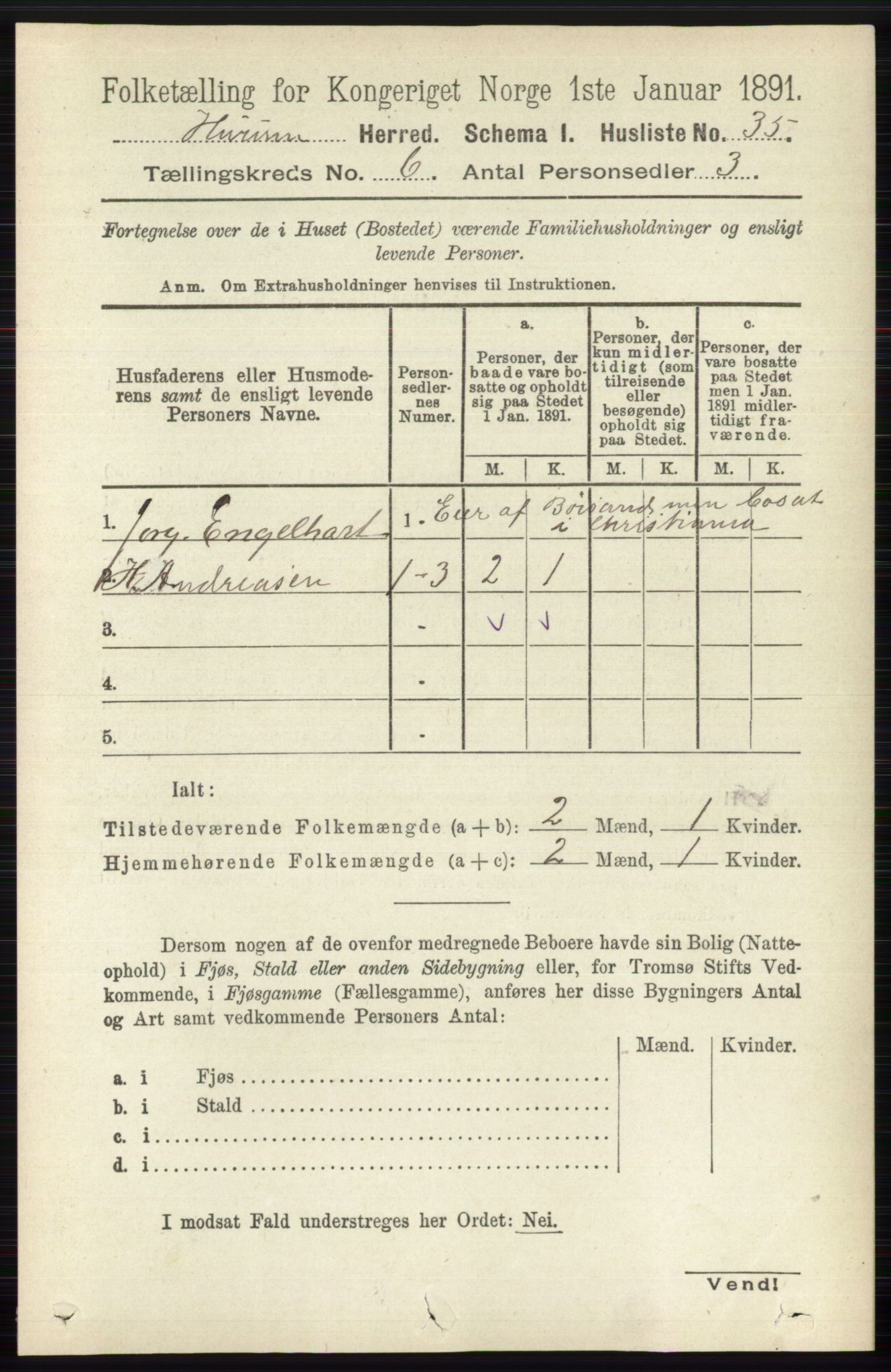 RA, 1891 census for 0628 Hurum, 1891, p. 1971