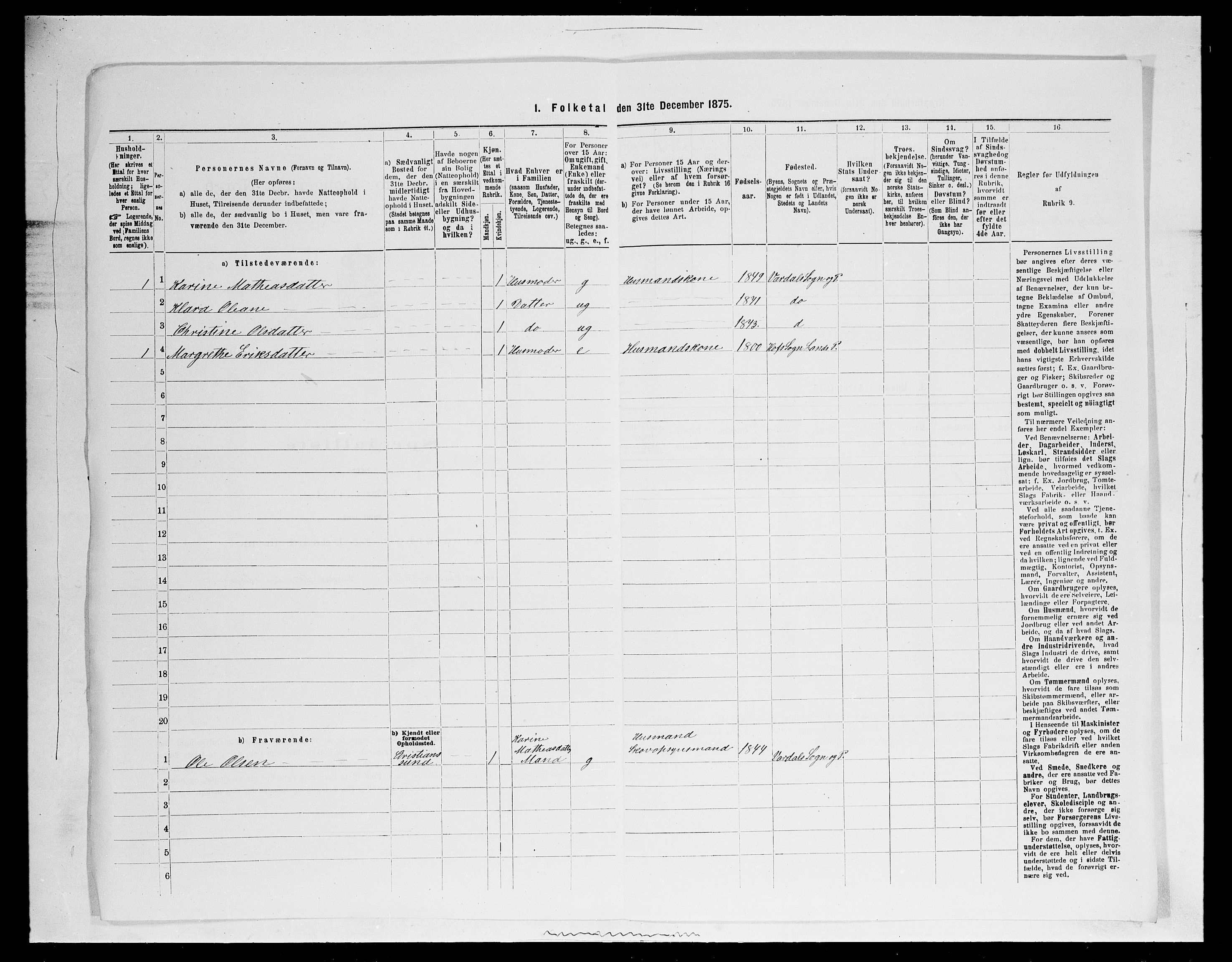 SAH, 1875 census for 0527L Vardal/Vardal og Hunn, 1875, p. 711