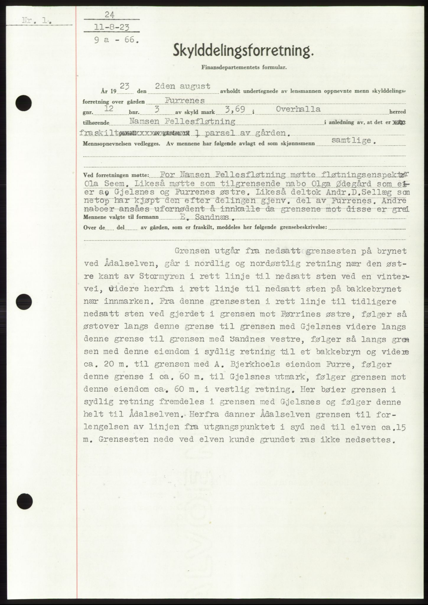 Namdal sorenskriveri, SAT/A-4133/1/2/2C: Mortgage book no. -, 1922-1925, Deed date: 11.08.1923